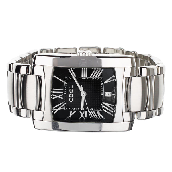 BRASILIA STAINLESS STEEL BLACK DIAL ON BRACELET QUARTZ 44 x 32.5MM E9255M41