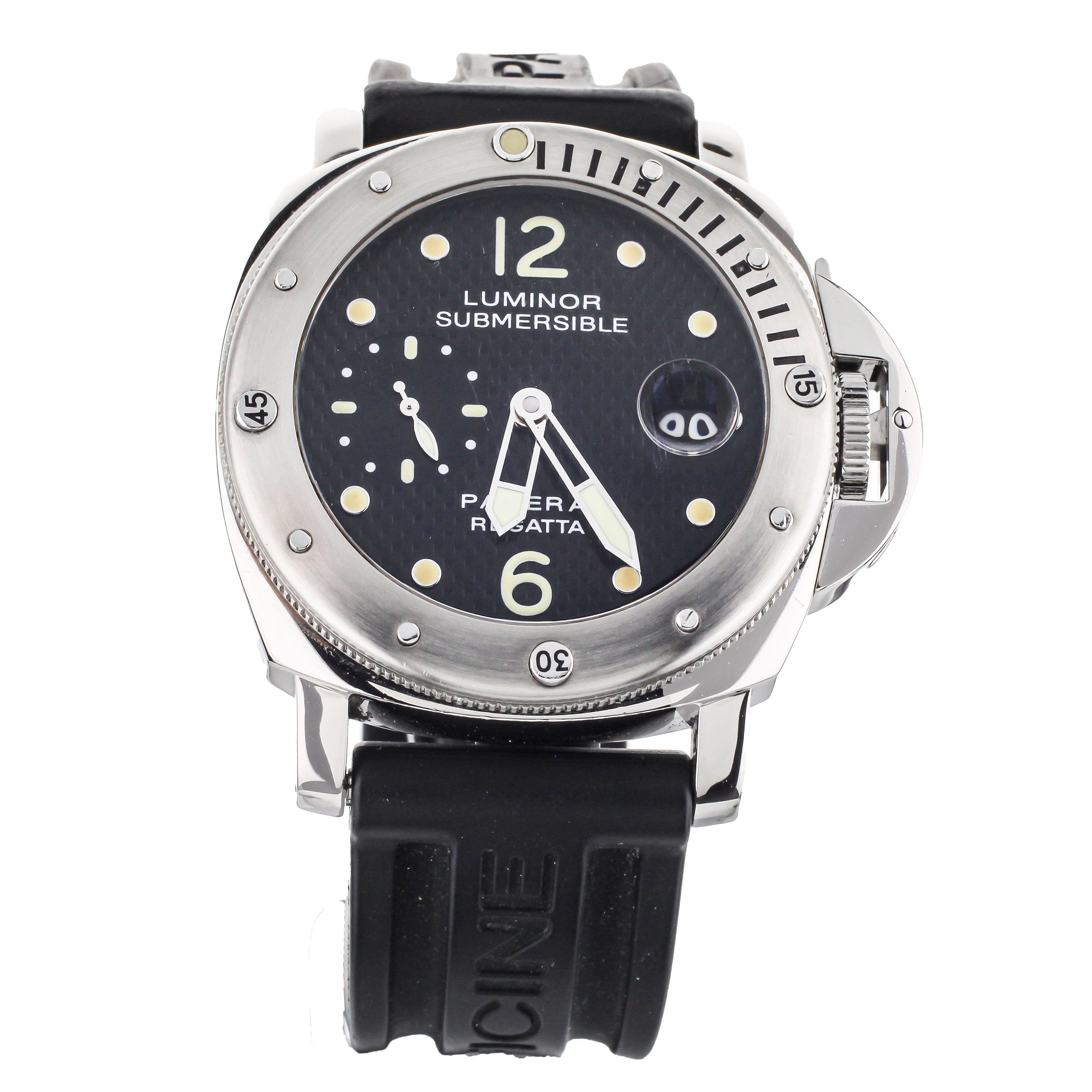 PANERAI LUMINOR SUBMERSIBLE REGATTA STAINELSS STEEL BLACK DIAL 44MM PA