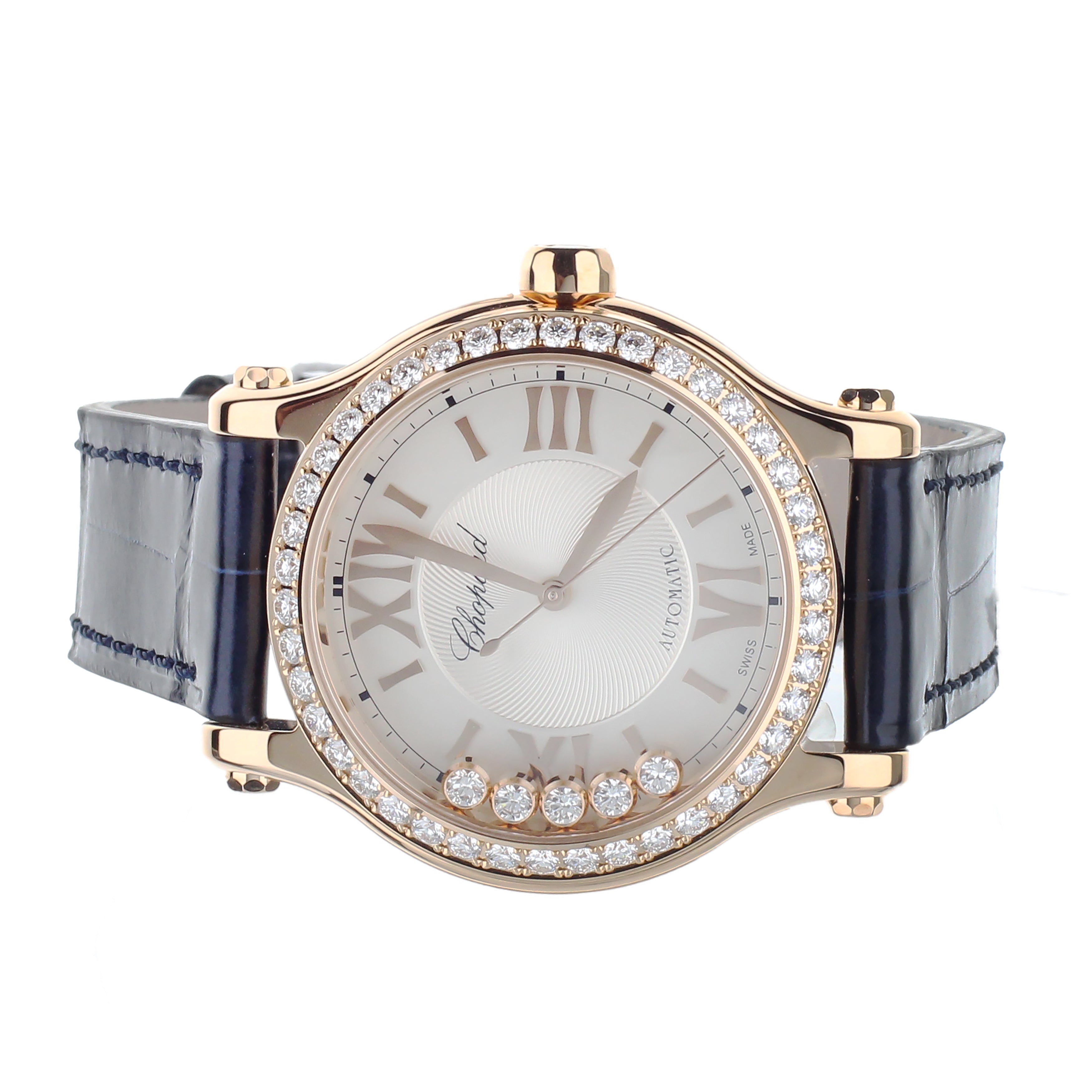 Chopard Happy Sport  Rose Gold Diamond Bezel 33mm 275378-5003 Full Set