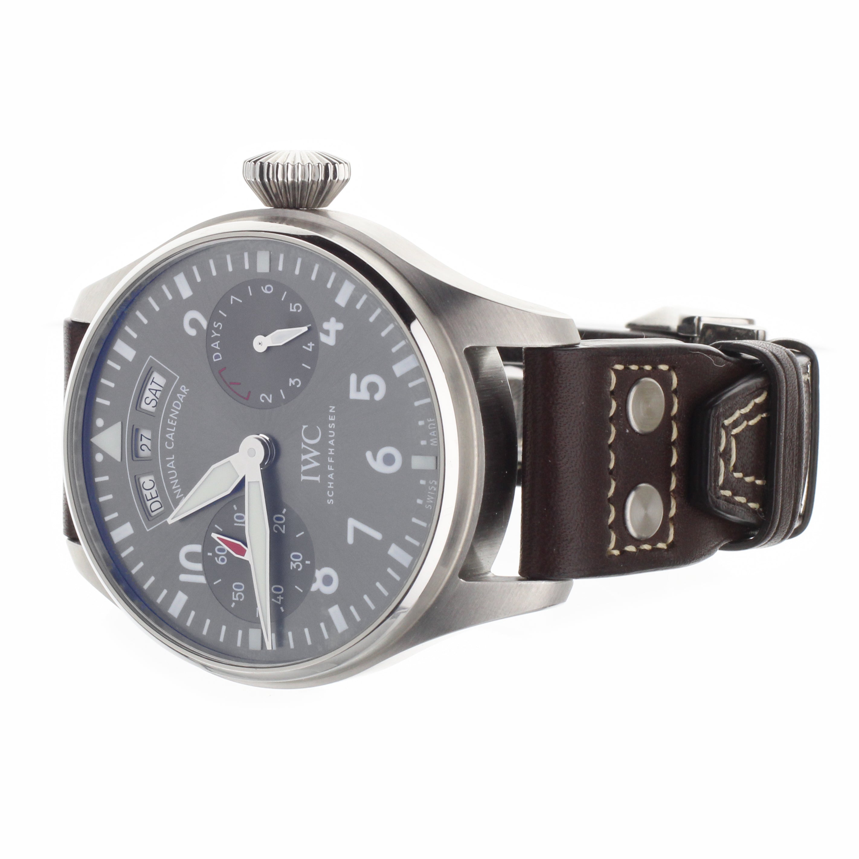 IWC Big Pilots Watch Spitfire Annual Calendar Silver Dial 46mm IW502702 Full Set
