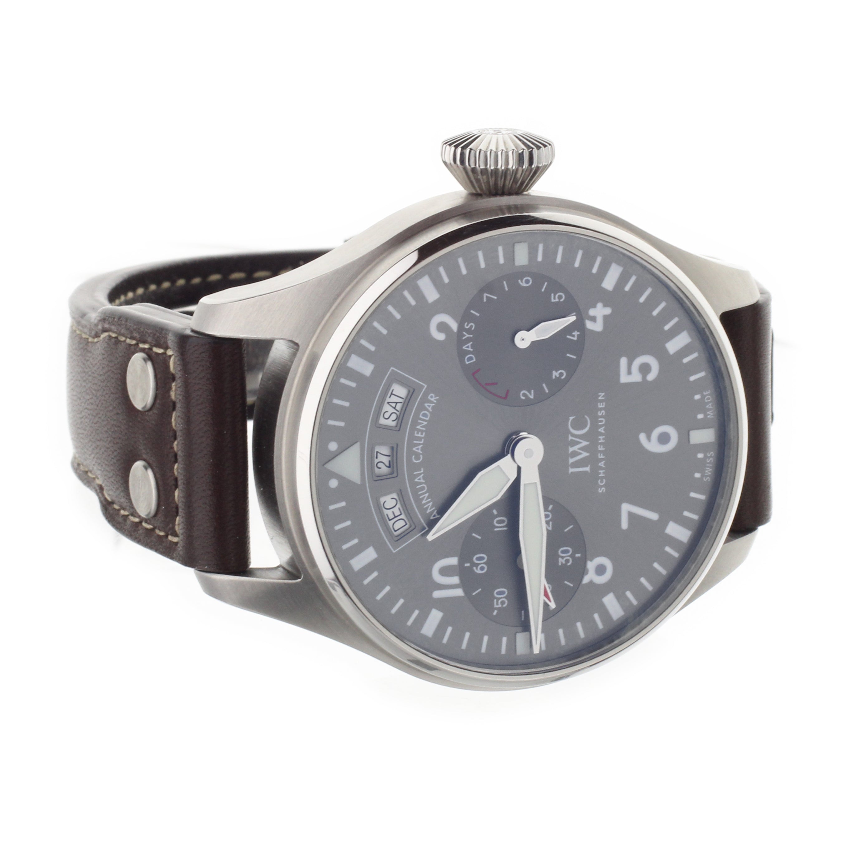 IWC Big Pilots Watch Spitfire Annual Calendar Silver Dial 46mm IW50270