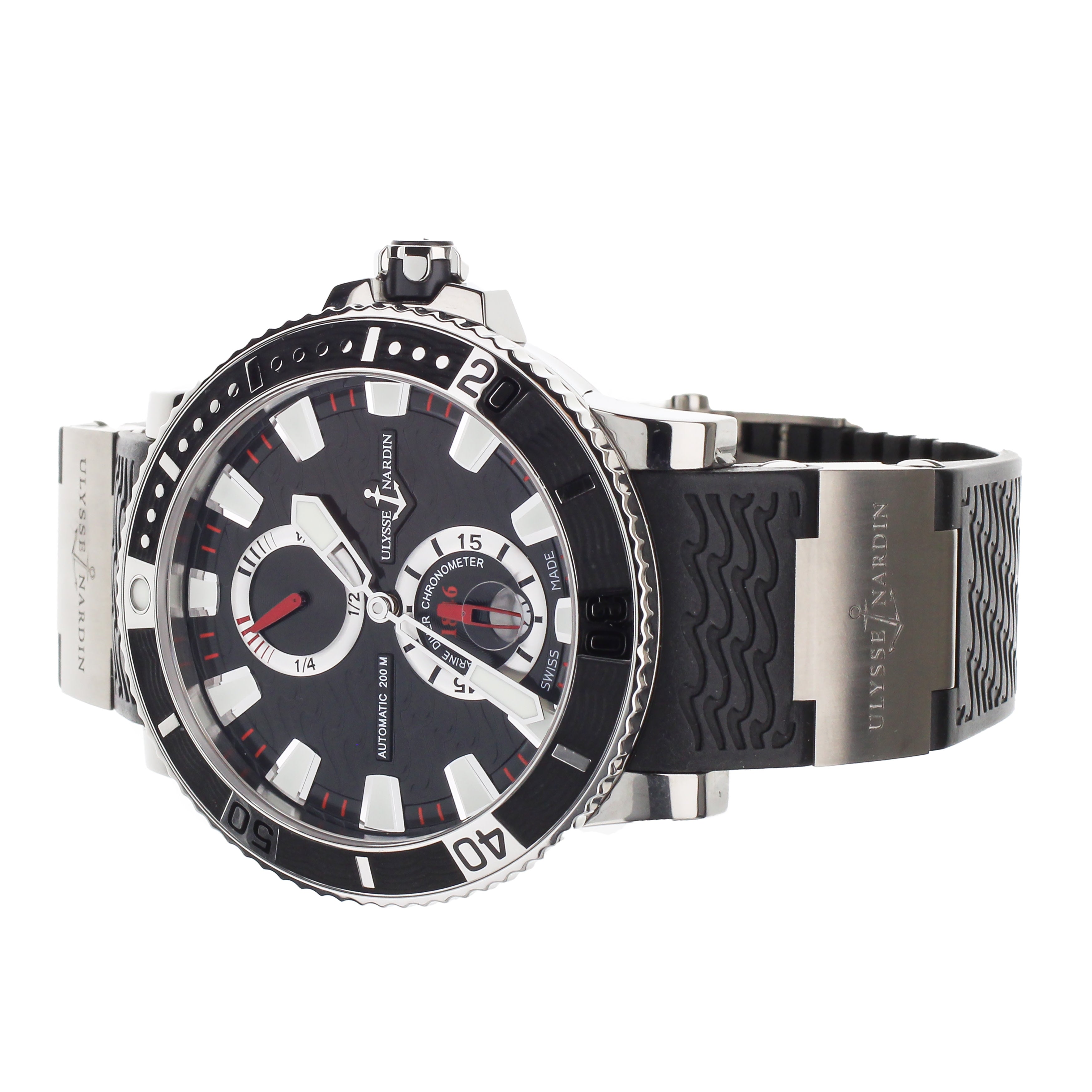 Ulysse Nardin Maxi Marine Diver Titanium Black Dial Rubber Strap 45mm 263 90