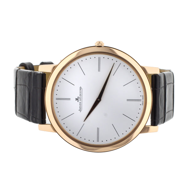 Jaeger LeCoultre Master Ultra Thin Rose Gold Silver Dial Alligator 40mm 120.2.79