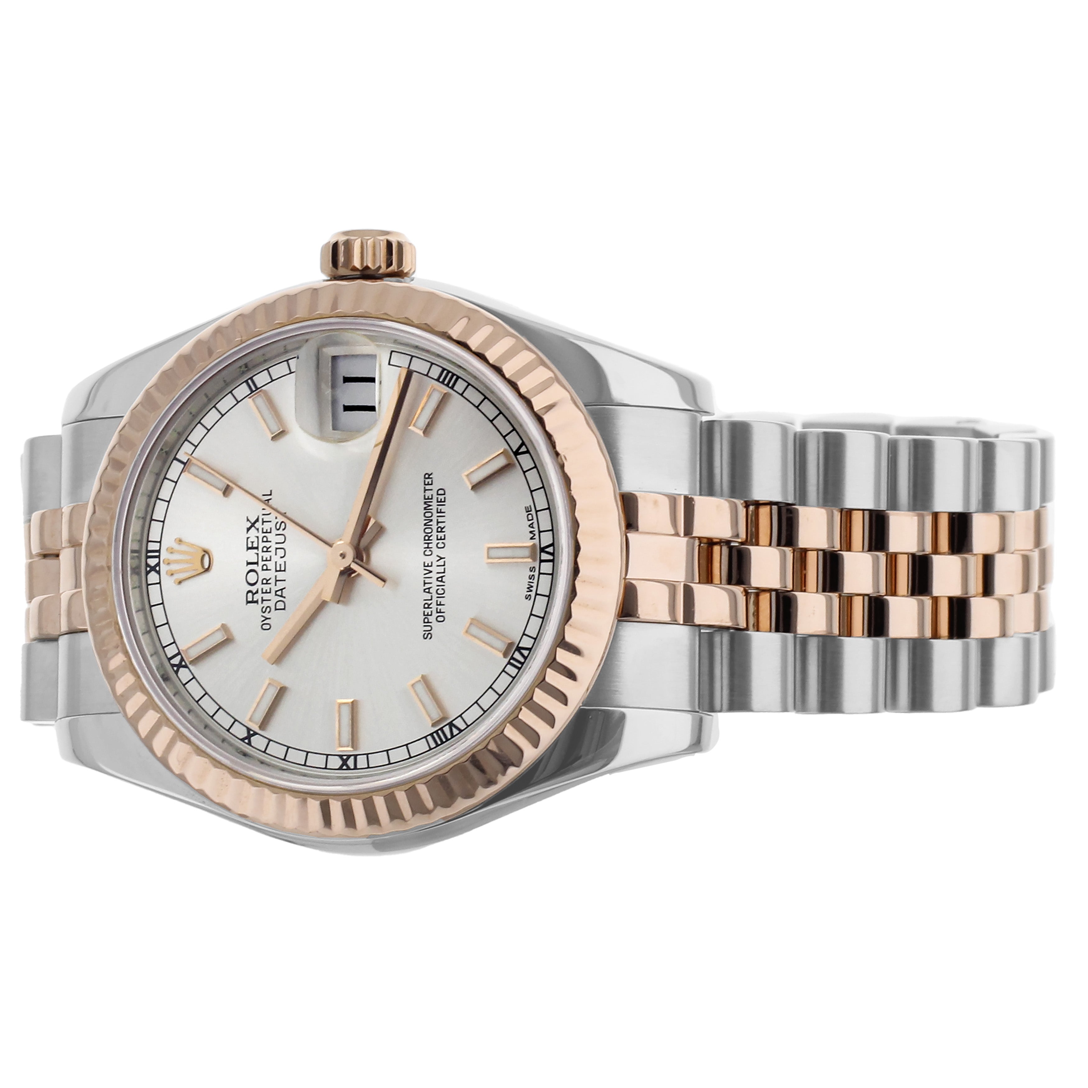 Rolex silver clearance rose gold