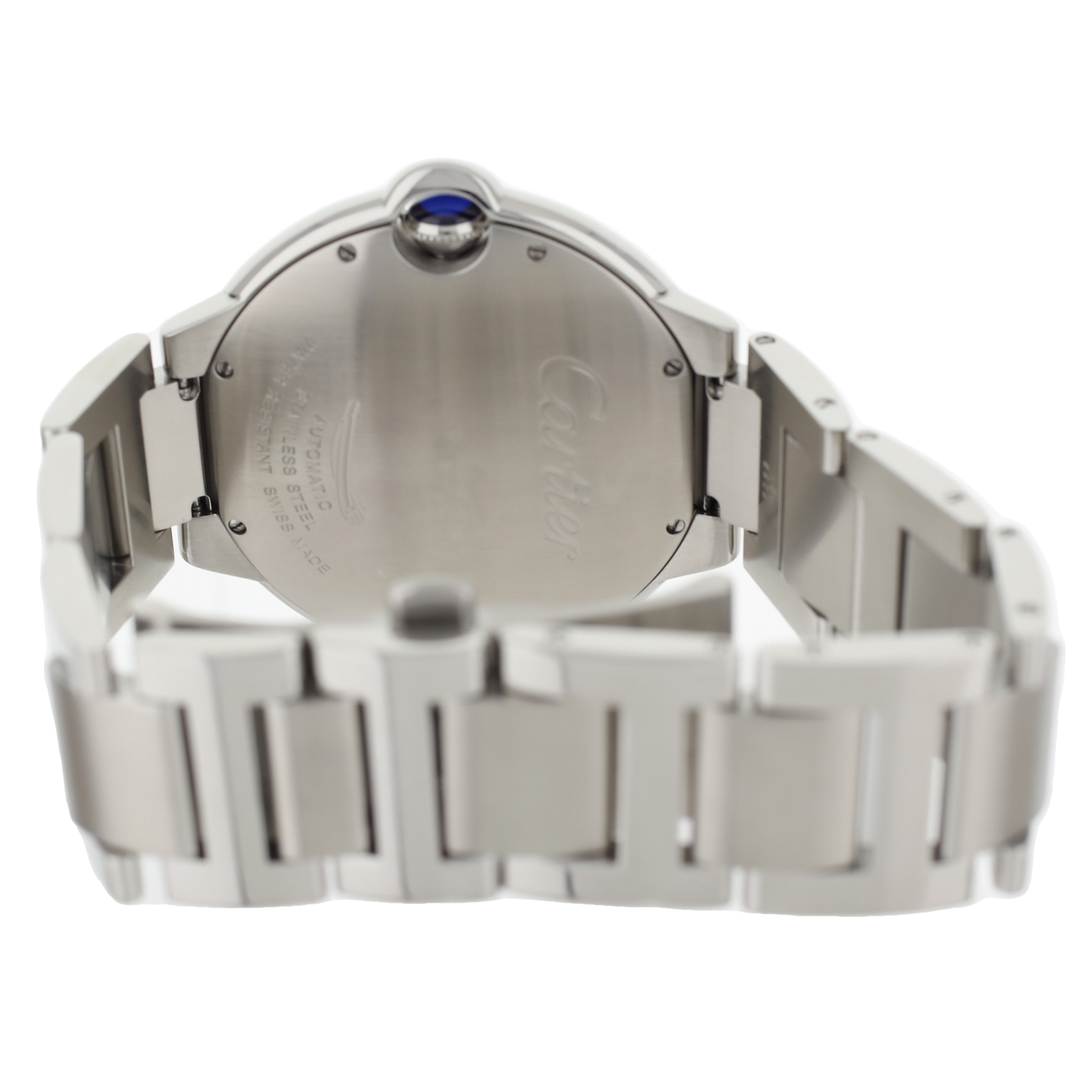 Cartier Ballon Bleu Stainless Steel Silver Dial on Bracelet 42mm W69012Z4