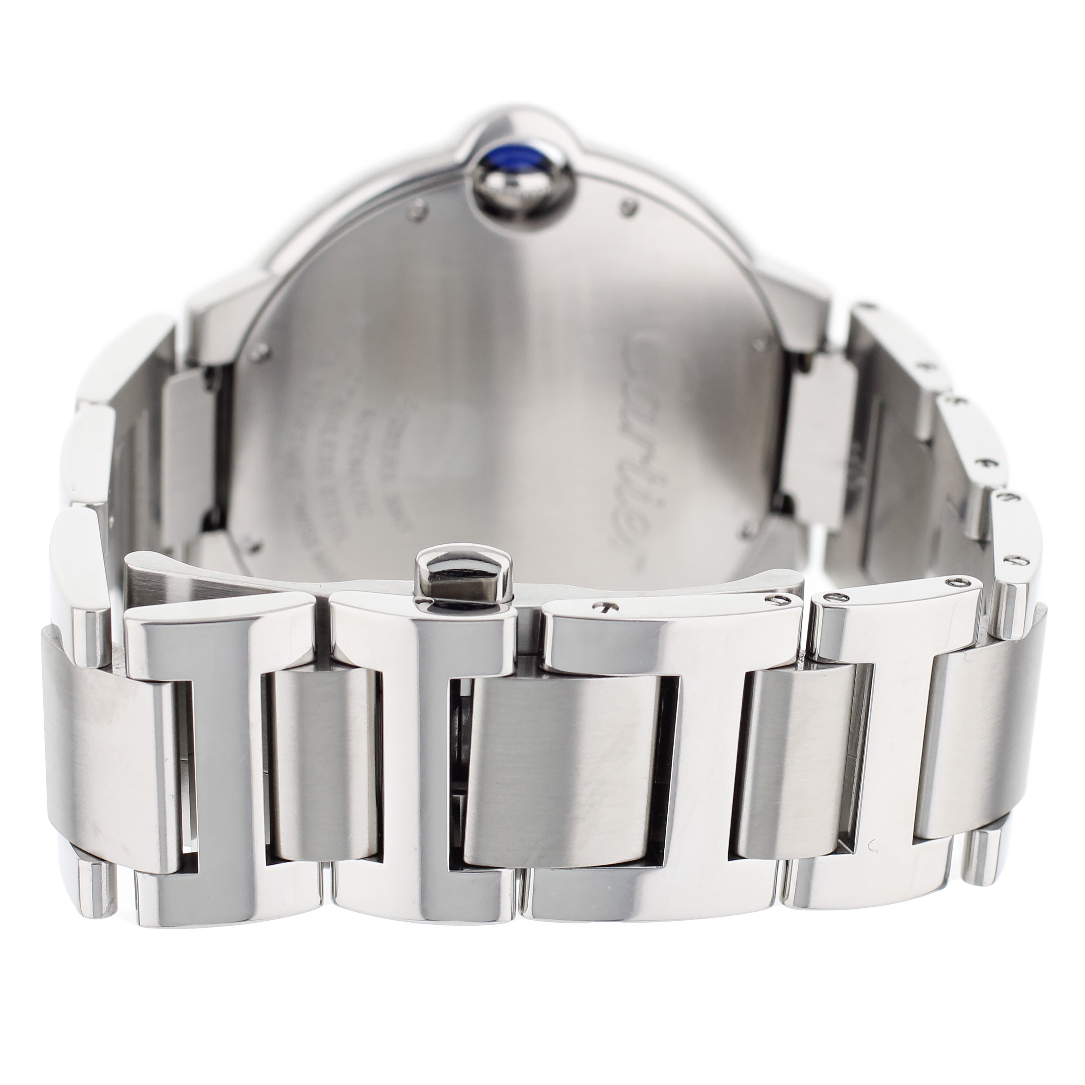 Cartier Ballon Bleu Stainless Steel Silver Dial on Bracelet 42mm W69012Z4