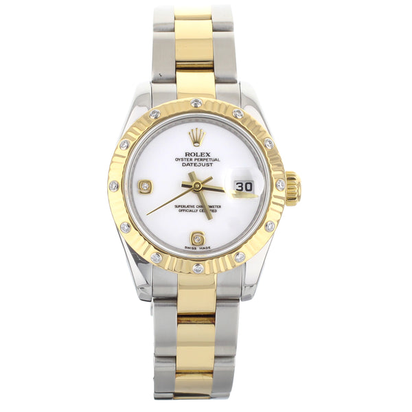 Rolex Datejust Steel & Gold Diamond Bezel & Diamond Dial 26MM 179313