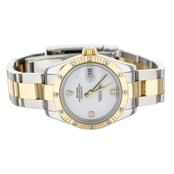 Rolex Datejust Steel & Gold Diamond Bezel & Diamond Dial 26MM 179313