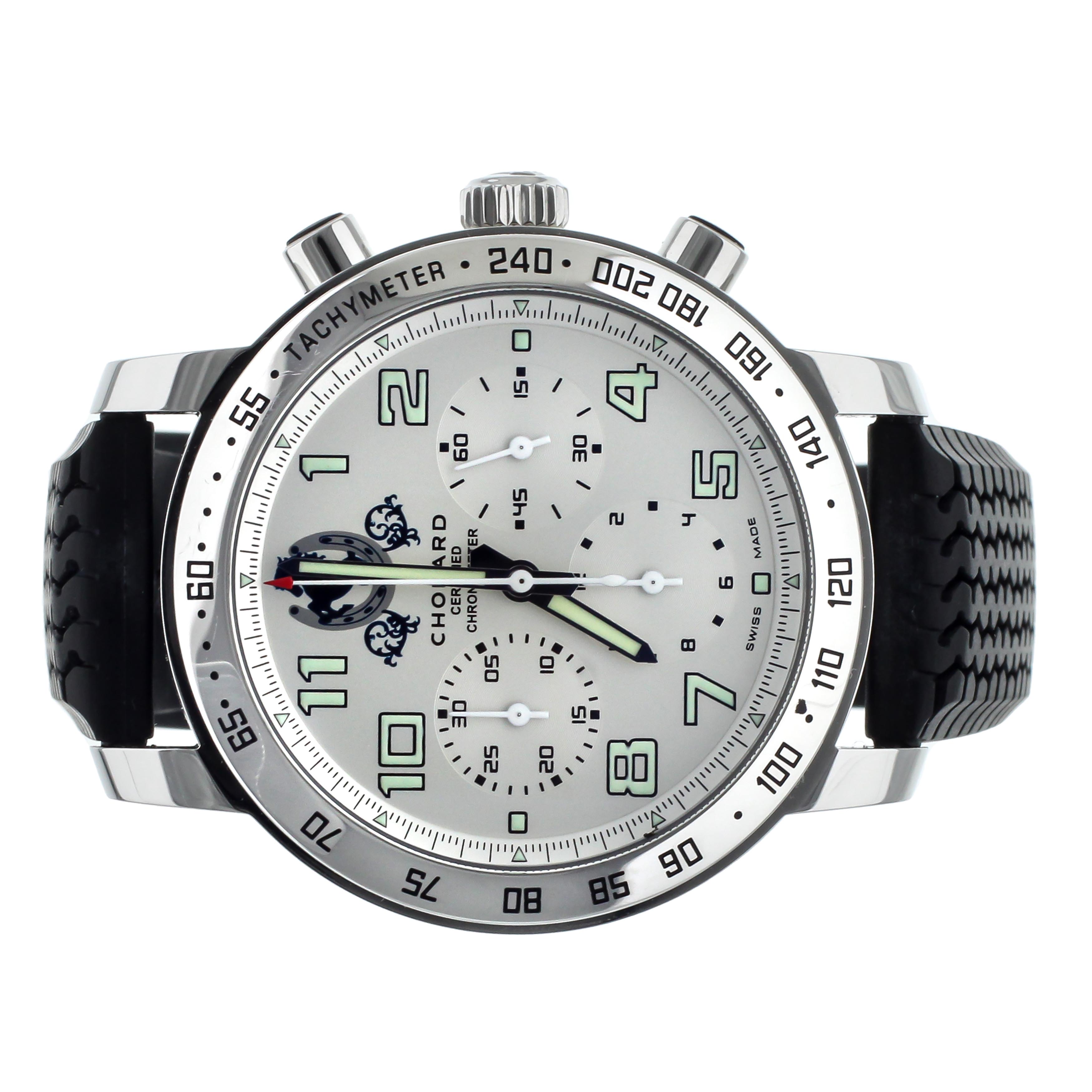 Chopard Mille Miglia Chronograph Stainless Steel Silver Dial Rubber 40