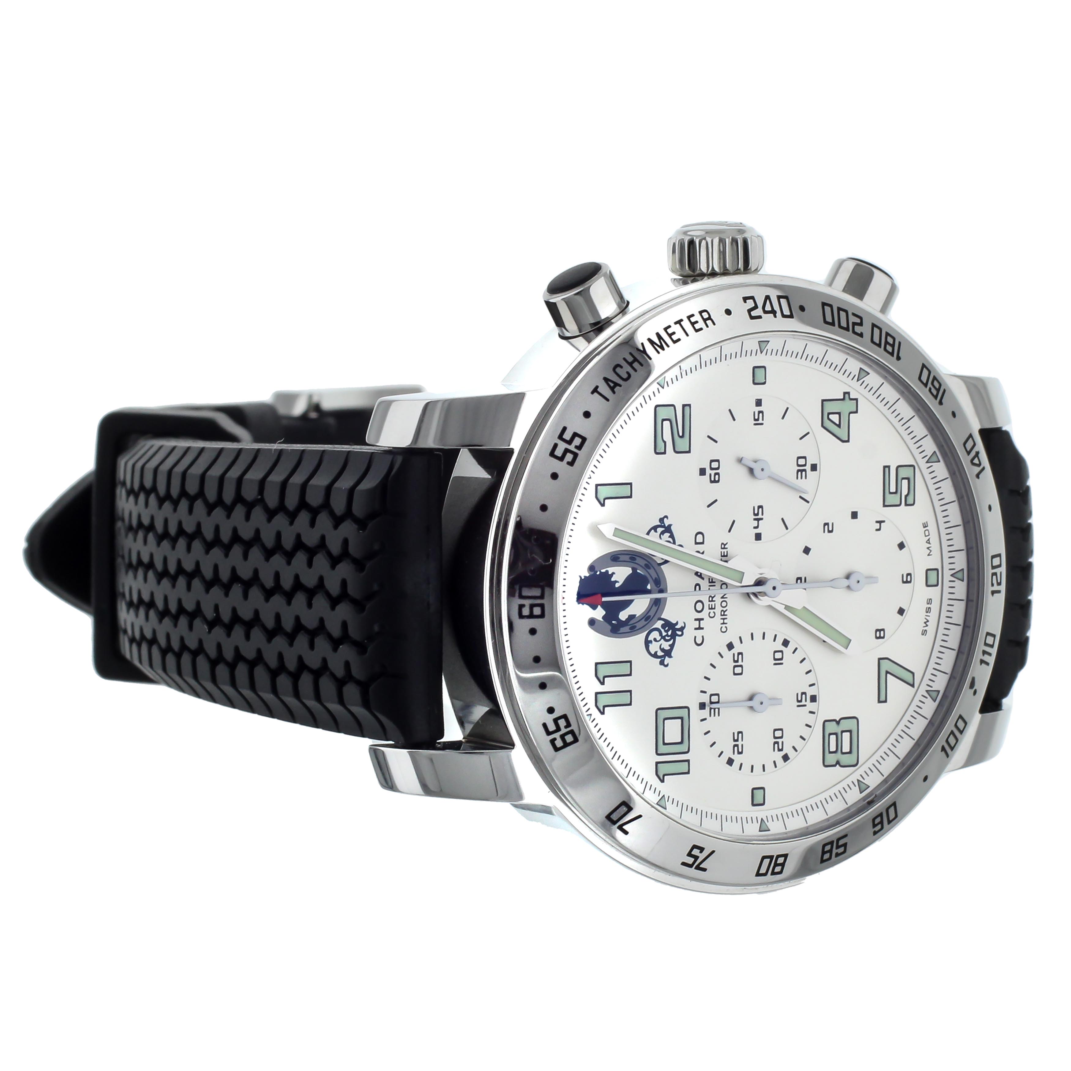 Chopard Mille Miglia Chronograph Stainless Steel Silver Dial Rubber 40