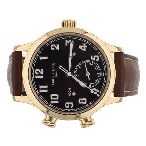 Patek Philippe Calatrava Pilot Travel Time Rose Gold Brown Dial 37.5mm 7234R-001