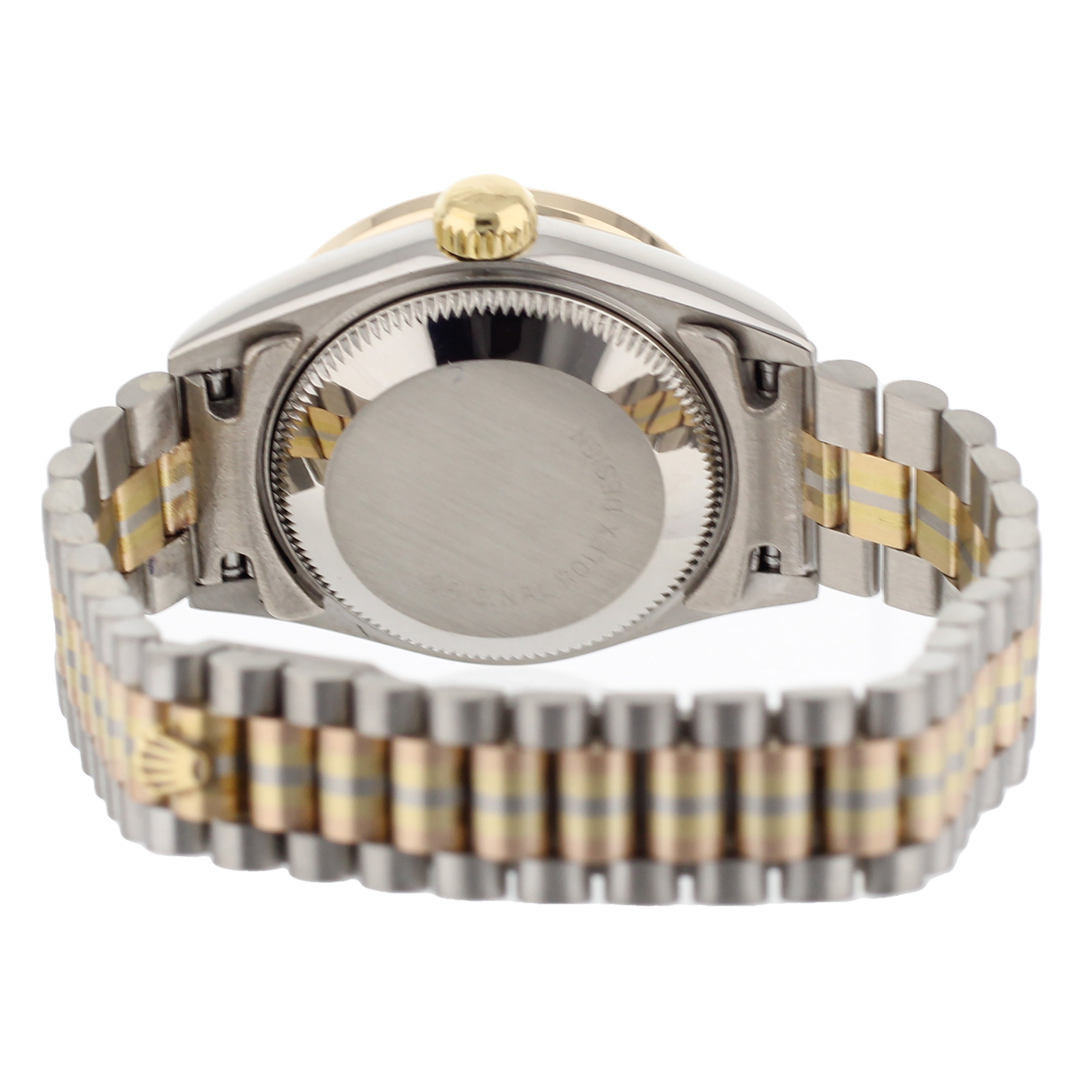 Rolex Datejust Tridor President Bracelet White Gold Diamond Bezel 26mm