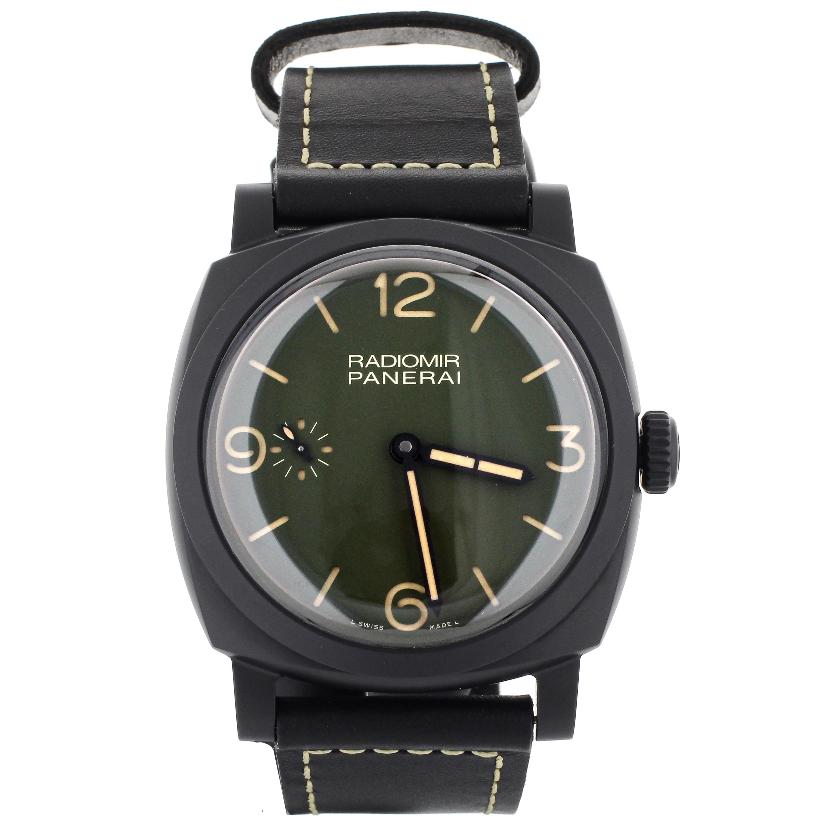 Panerai Radiomir 1940 Military Green Black Ceramic Manual 48mm PAM997