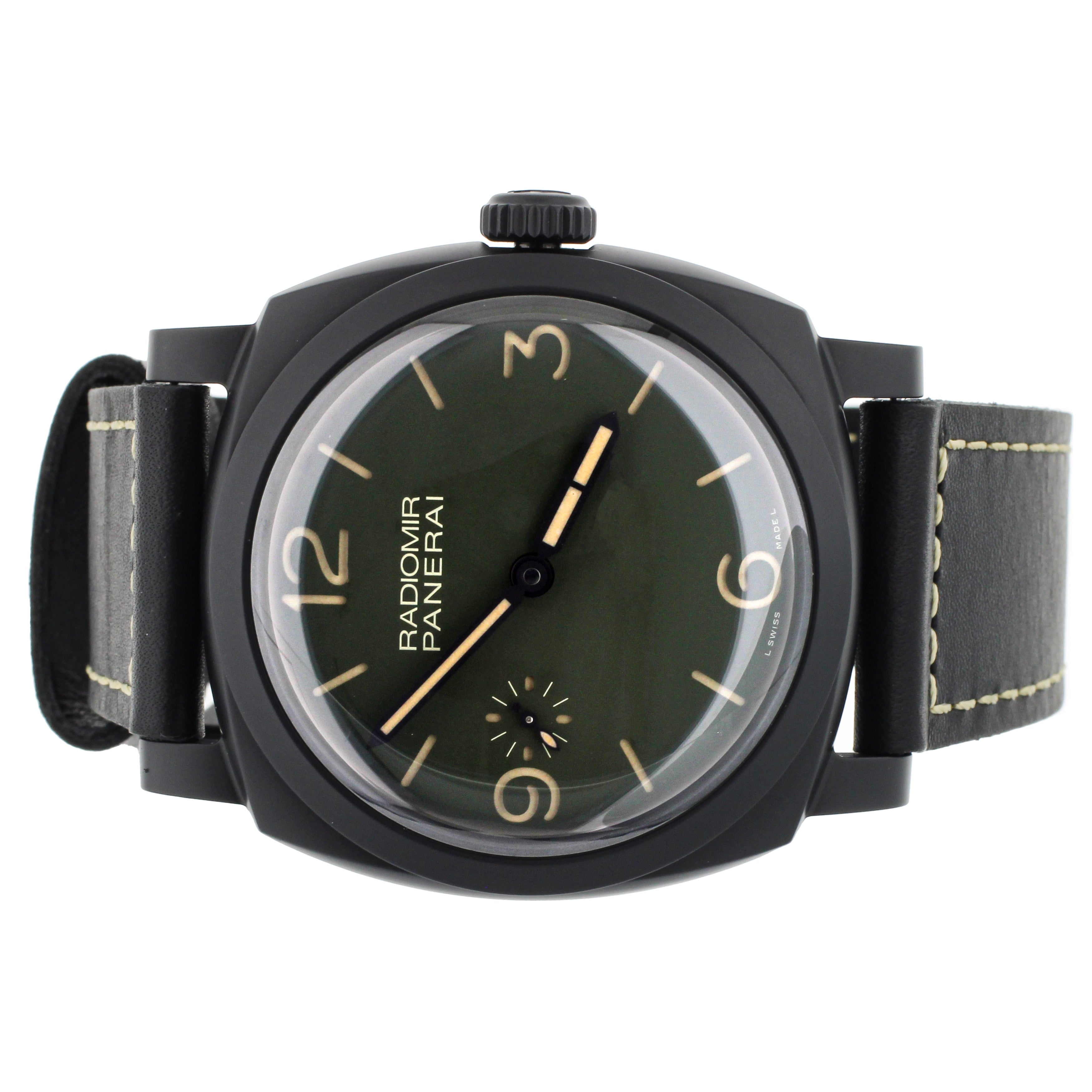 Panerai Radiomir 1940 Military Green Black Ceramic Manual 48mm PAM997