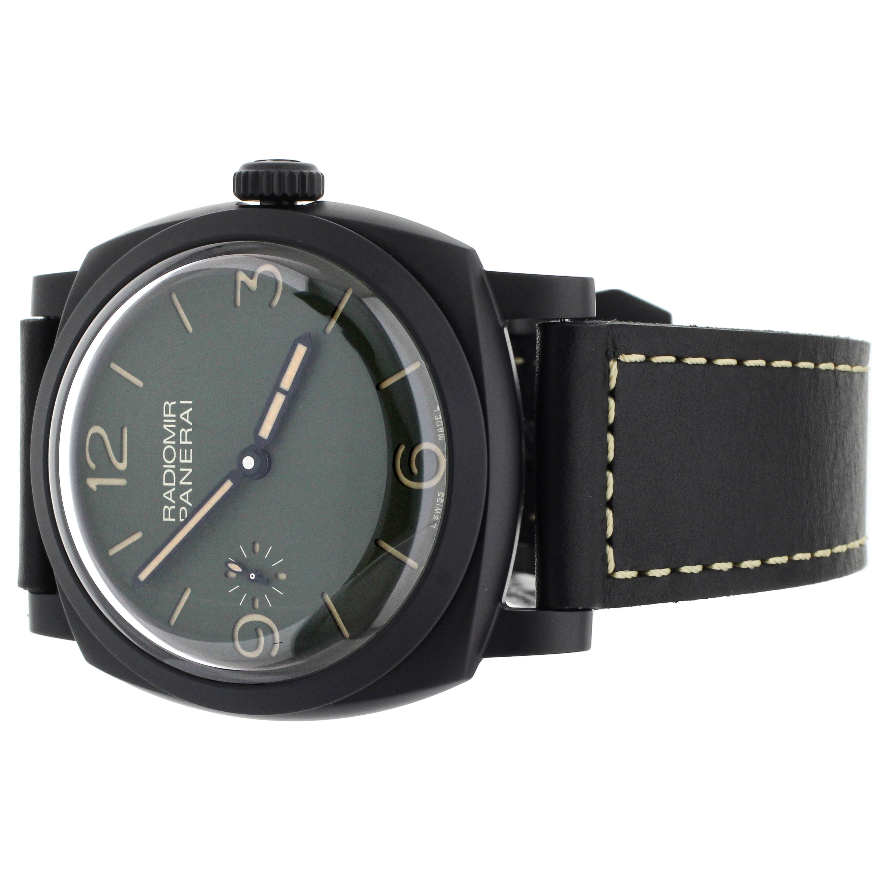 Panerai Radiomir 1940 Military Green Black Ceramic Manual 48mm PAM997