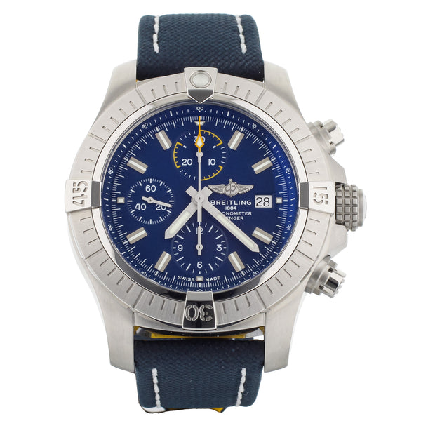 Breitling Avenger Chronograph Stainless Steel Blue Dial Canvas 45mm A13317