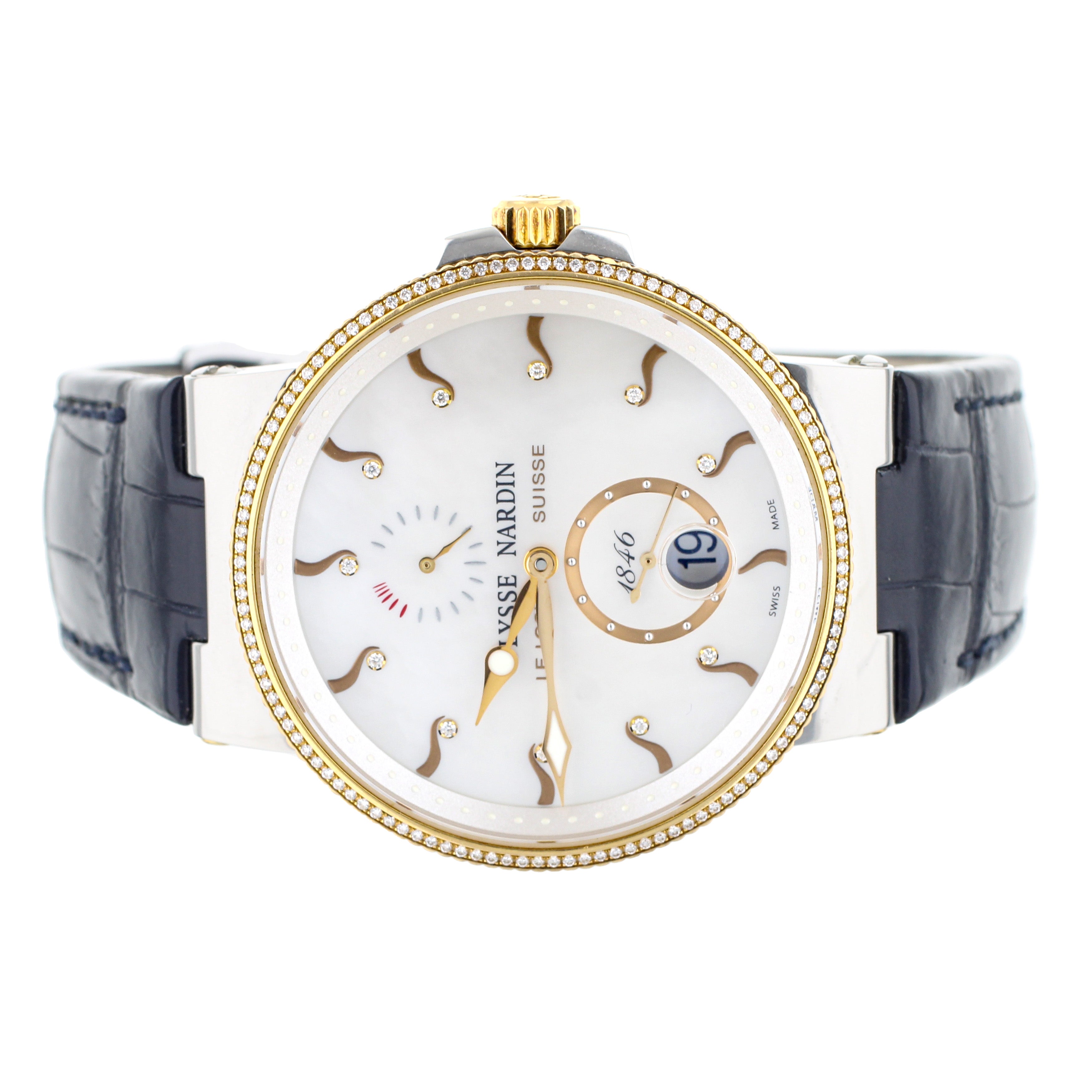Ulysse Nardin Maxi Marine Mother of Pearl Diamond Dial Two Tone 41M 265 66