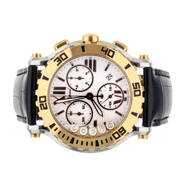 Chopard Happy Sport Chrono Stainless Steel Rose Gold White Dial 42mm 288499-6001