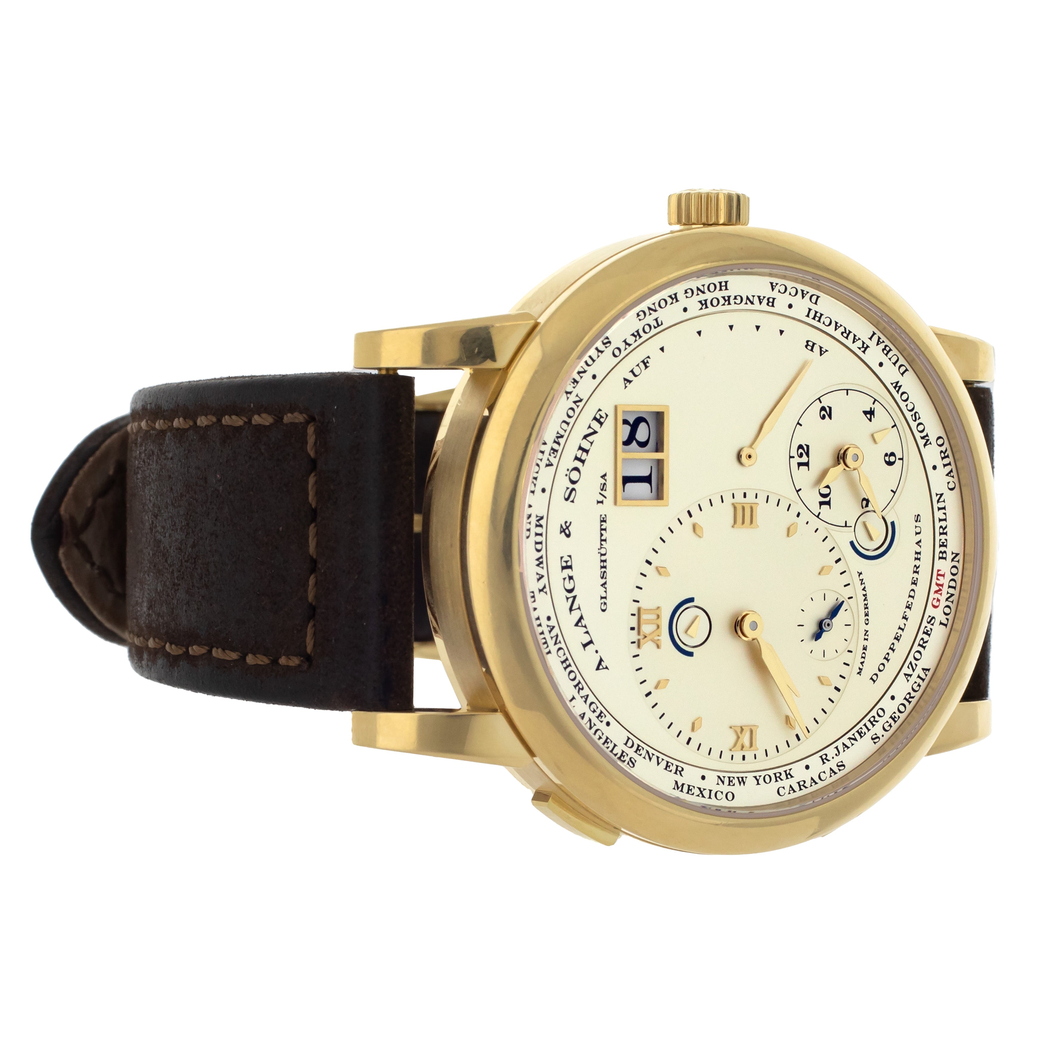 A. Lange & Söhne Lange 1 Timezone Gold Dial Yellow Gold Manual 41.9MM 116.021