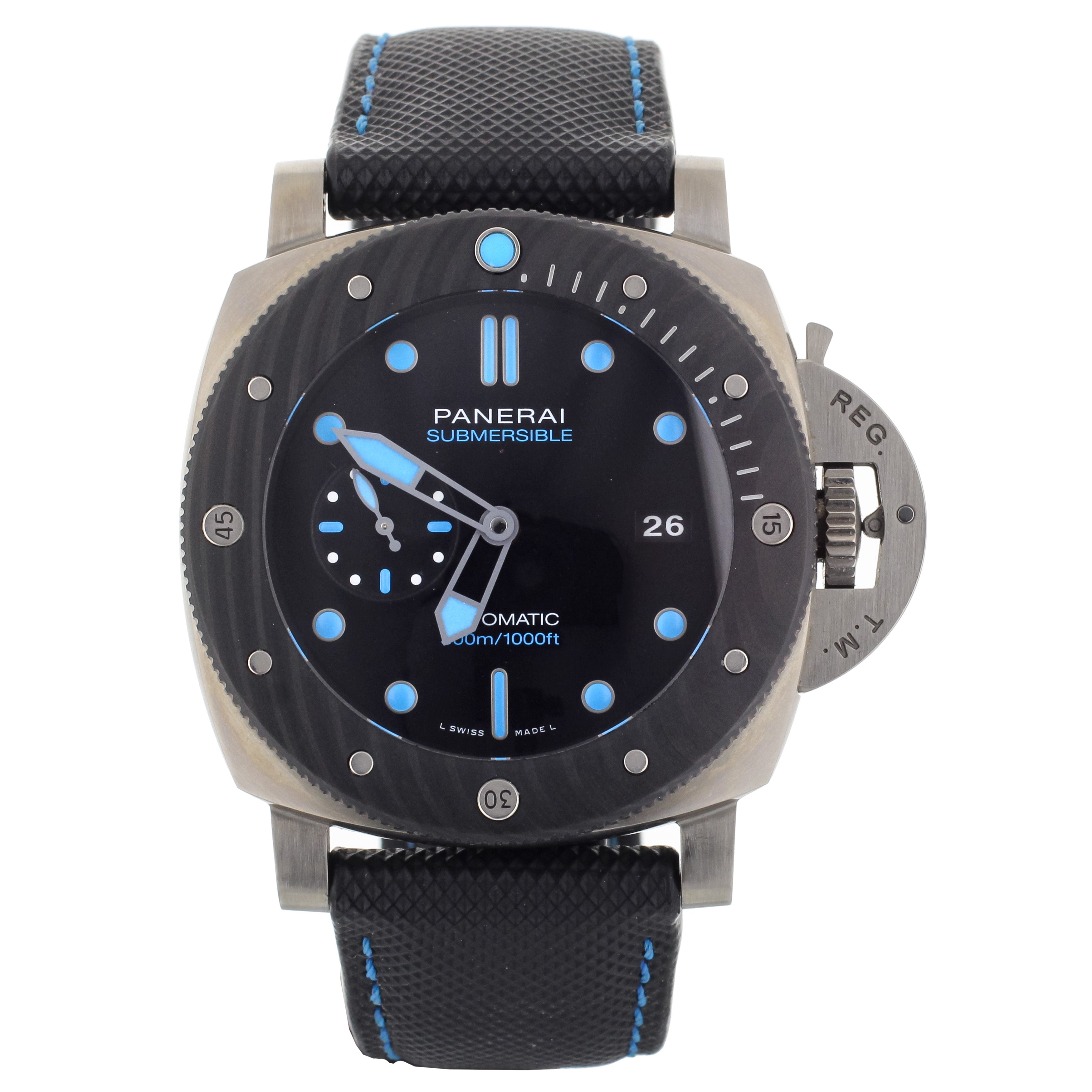 Panerai Submersible BMG Tech Carbotech Bezel Black Dial Rubber 47MM PA