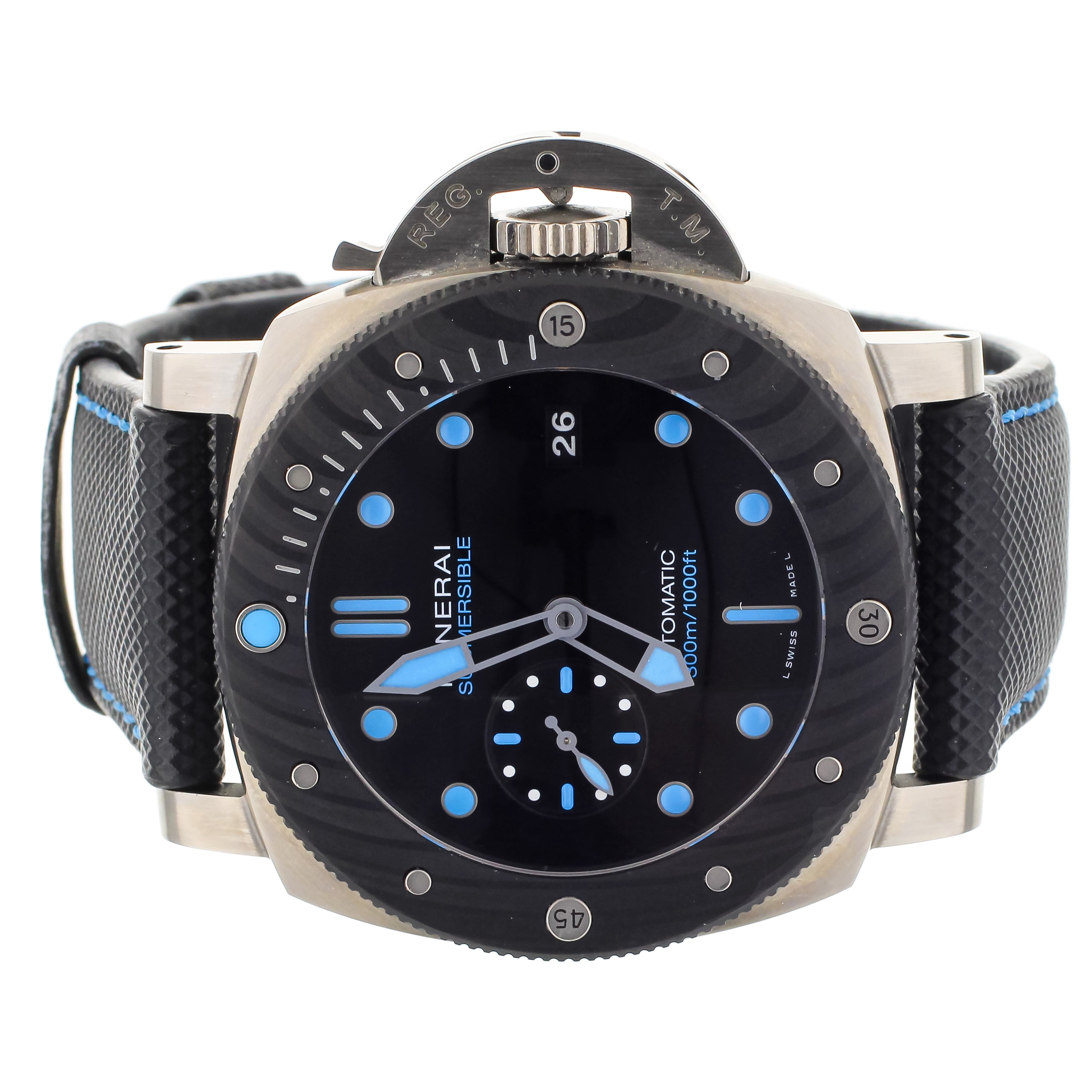 Panerai Submersible BMG Tech Carbotech Bezel Black Dial Rubber 47MM PA