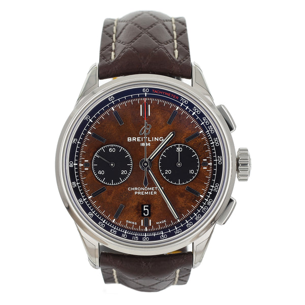 Breitling Premier Bentley Centenary Brown Wood Dial 42mm AB01181A1Q1X1