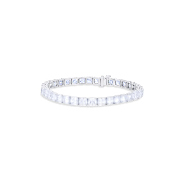 Platinum 36 Cushion Cut Diamond Tennis Bracelet 7"