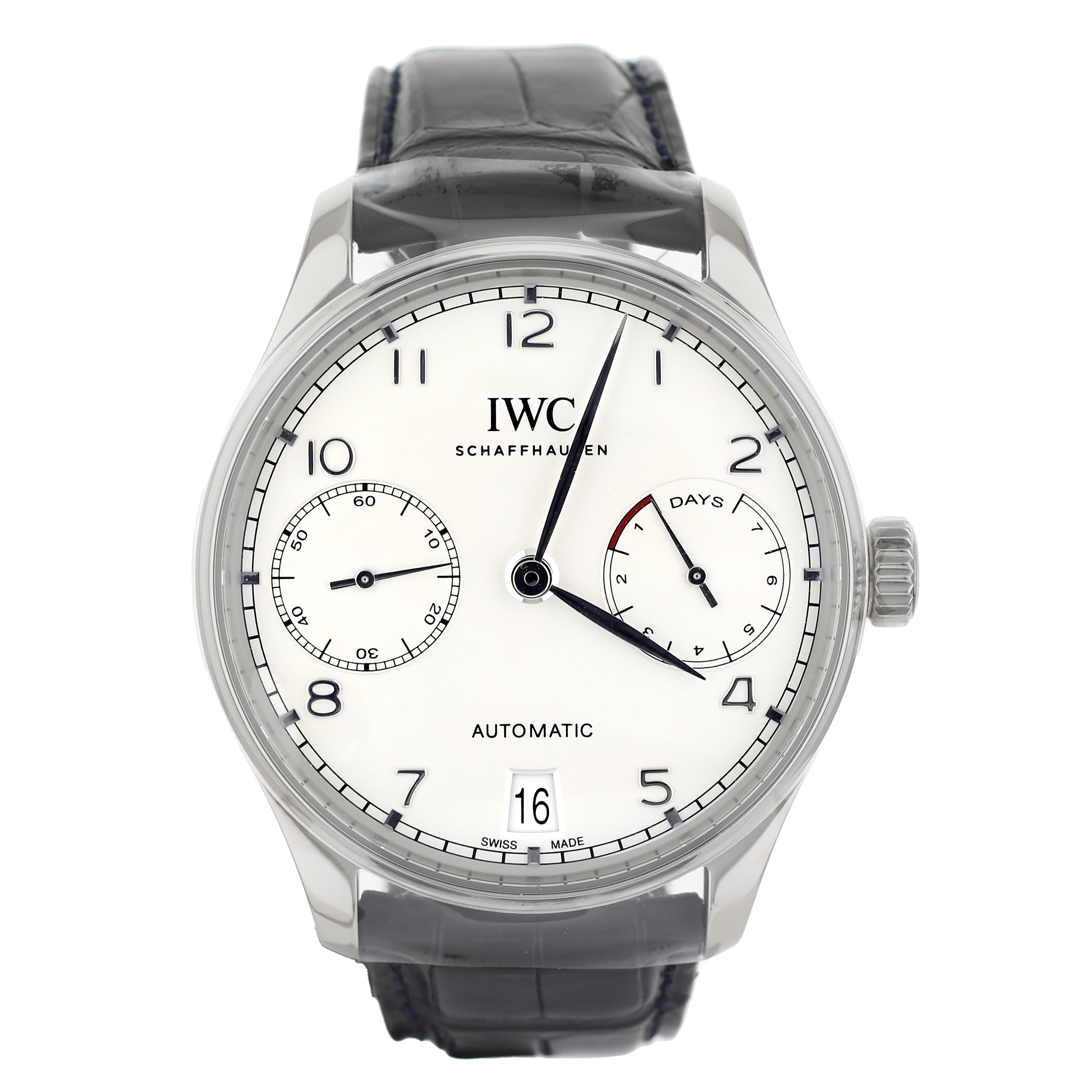 IWC Portugieser Automatic 7 Days Stainless Steel Silver Dial Alligator