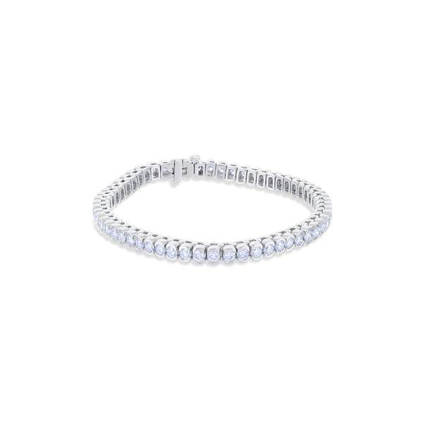 18K White Gold Round Diamond Tennis Bracelet