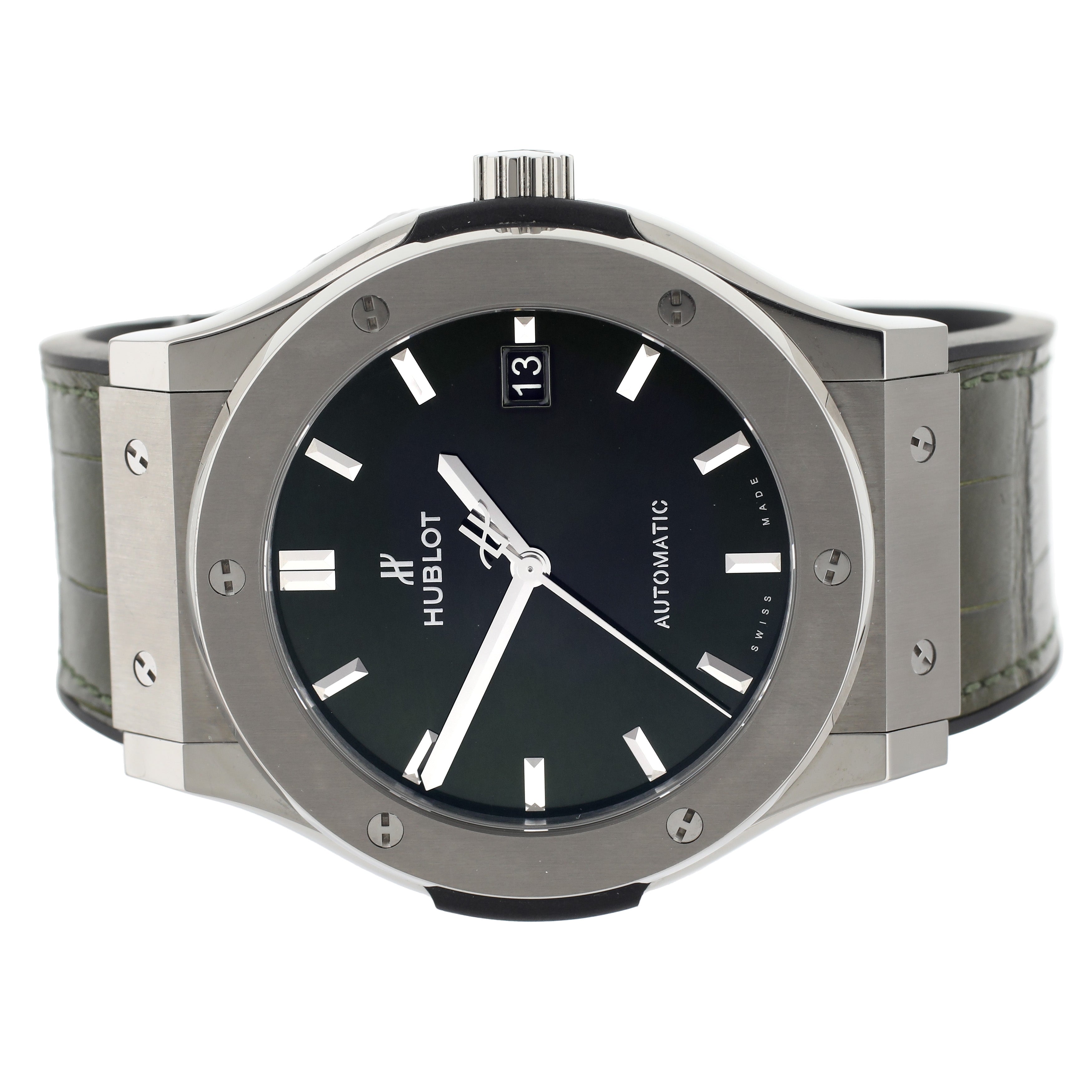 Hublot Classic Fusion Green Dial Titanium Rubber 45mm 511.NX.8970