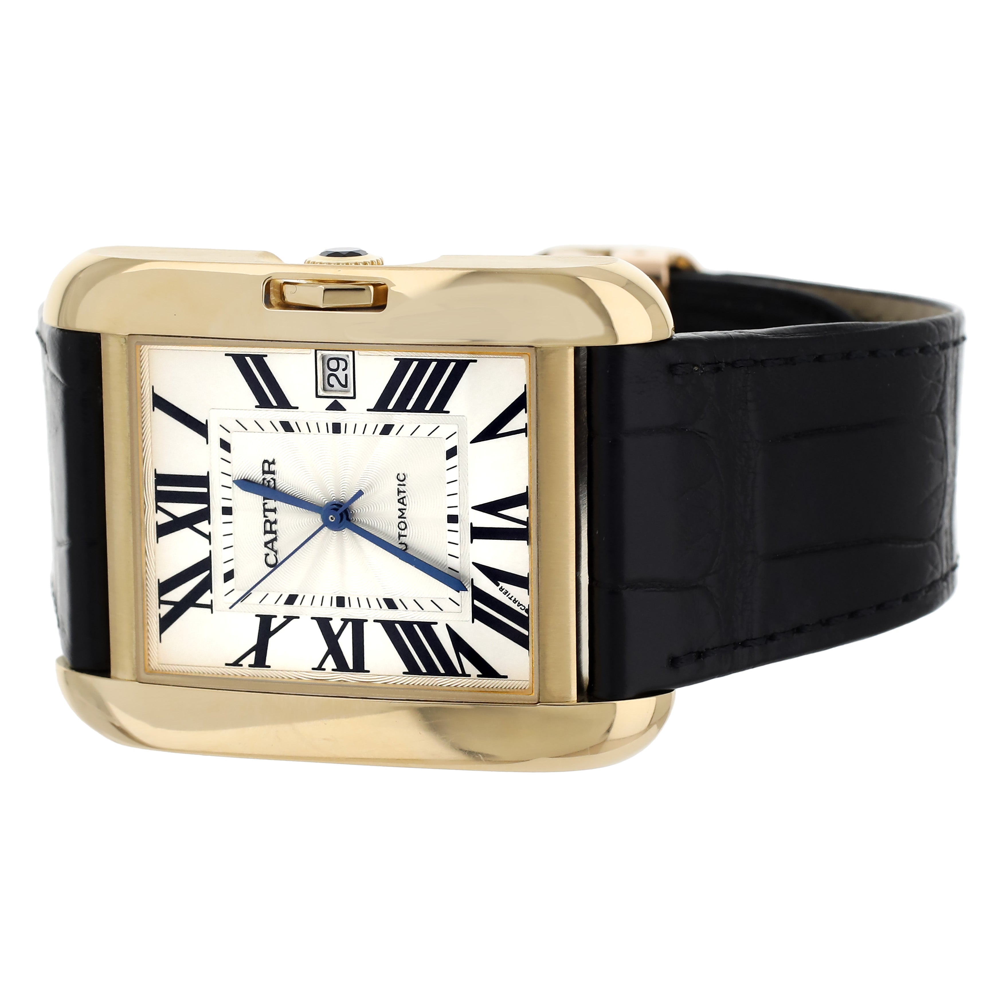 Cartier Tank Anglaise XL Silver Dial 18K Yellow  47x36.2mm W5310032