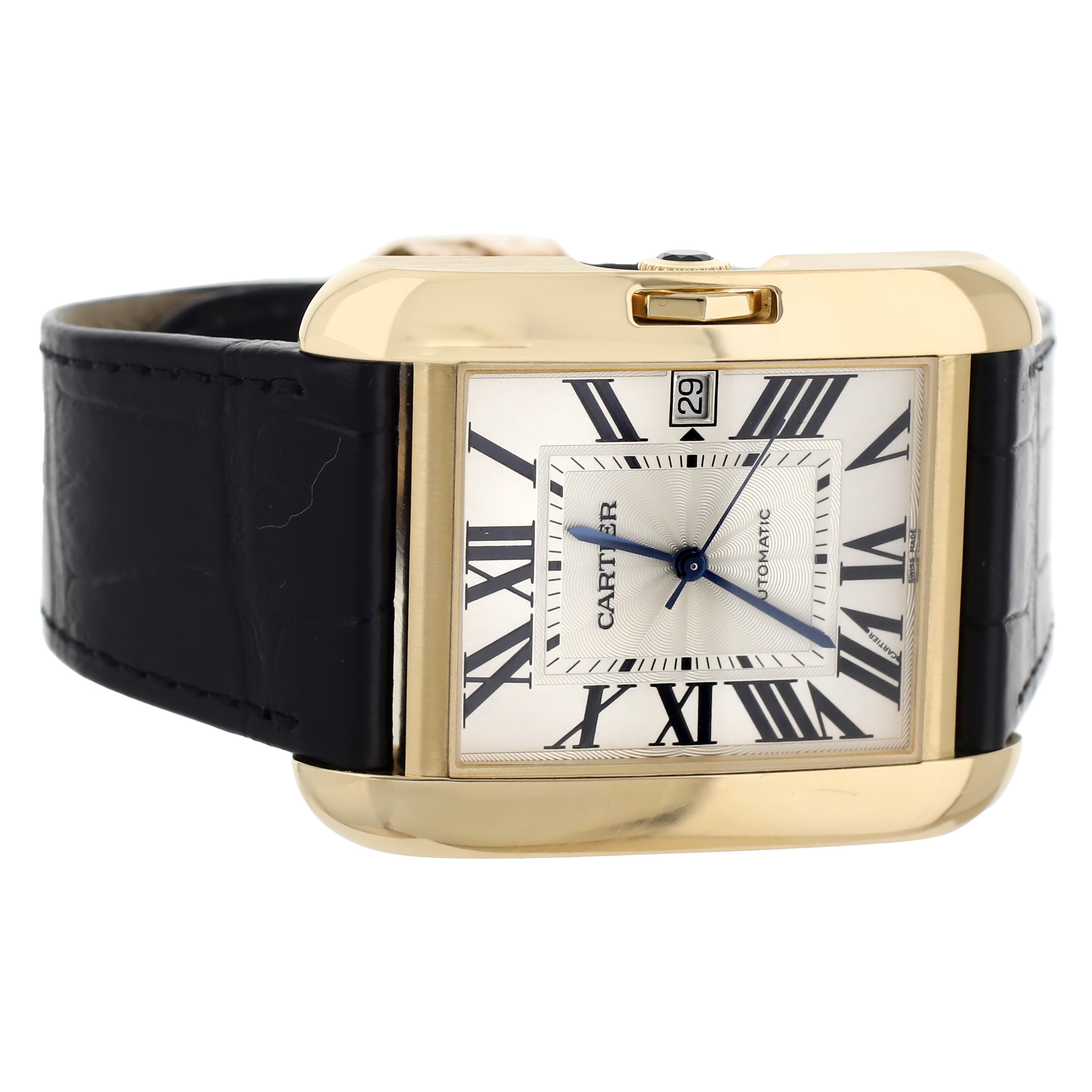 Cartier Tank Anglaise XL Silver Dial 18K Yellow  47x36.2mm W5310032