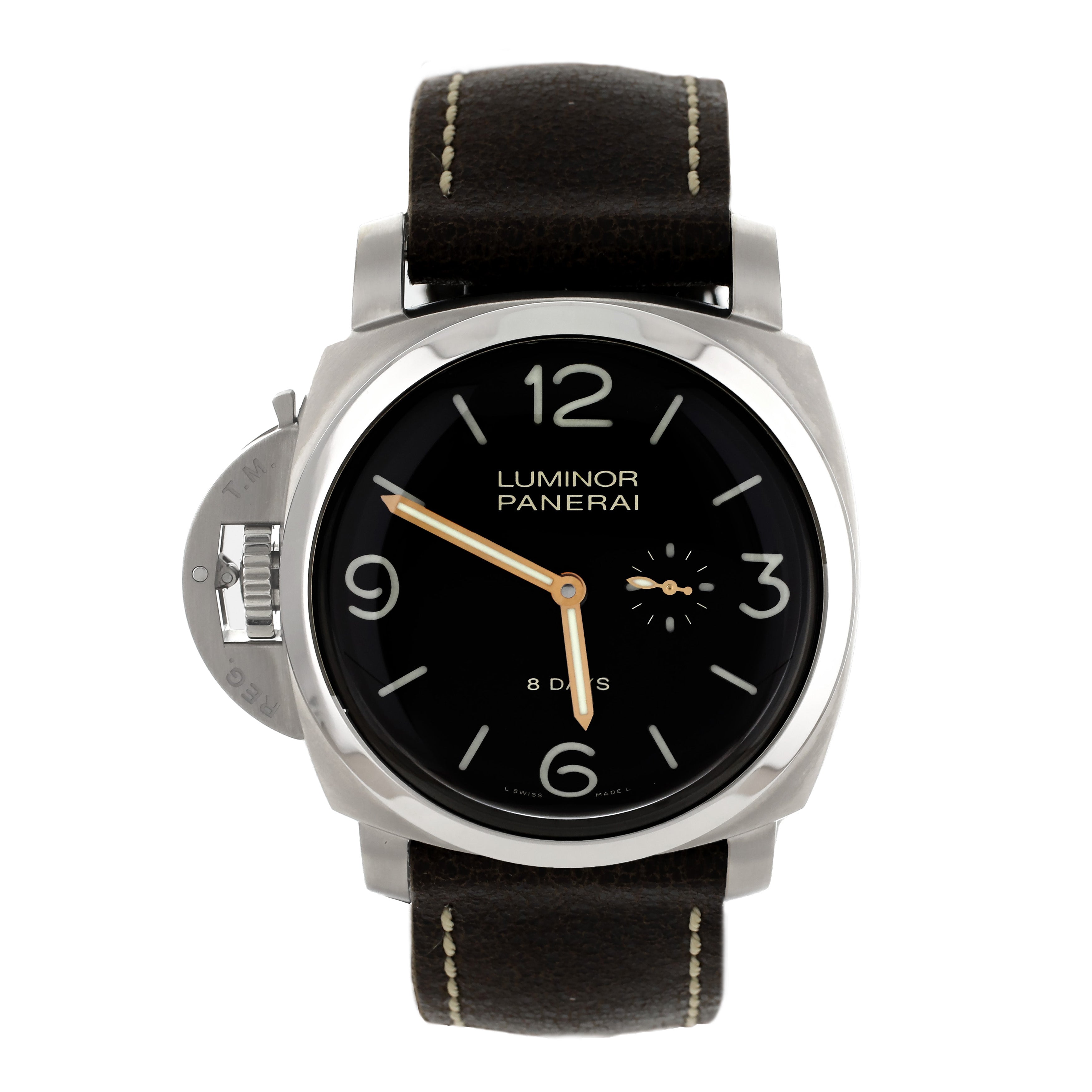 Panerai Luminor 8 Day Left Hand Grey Dial Titanium Manual