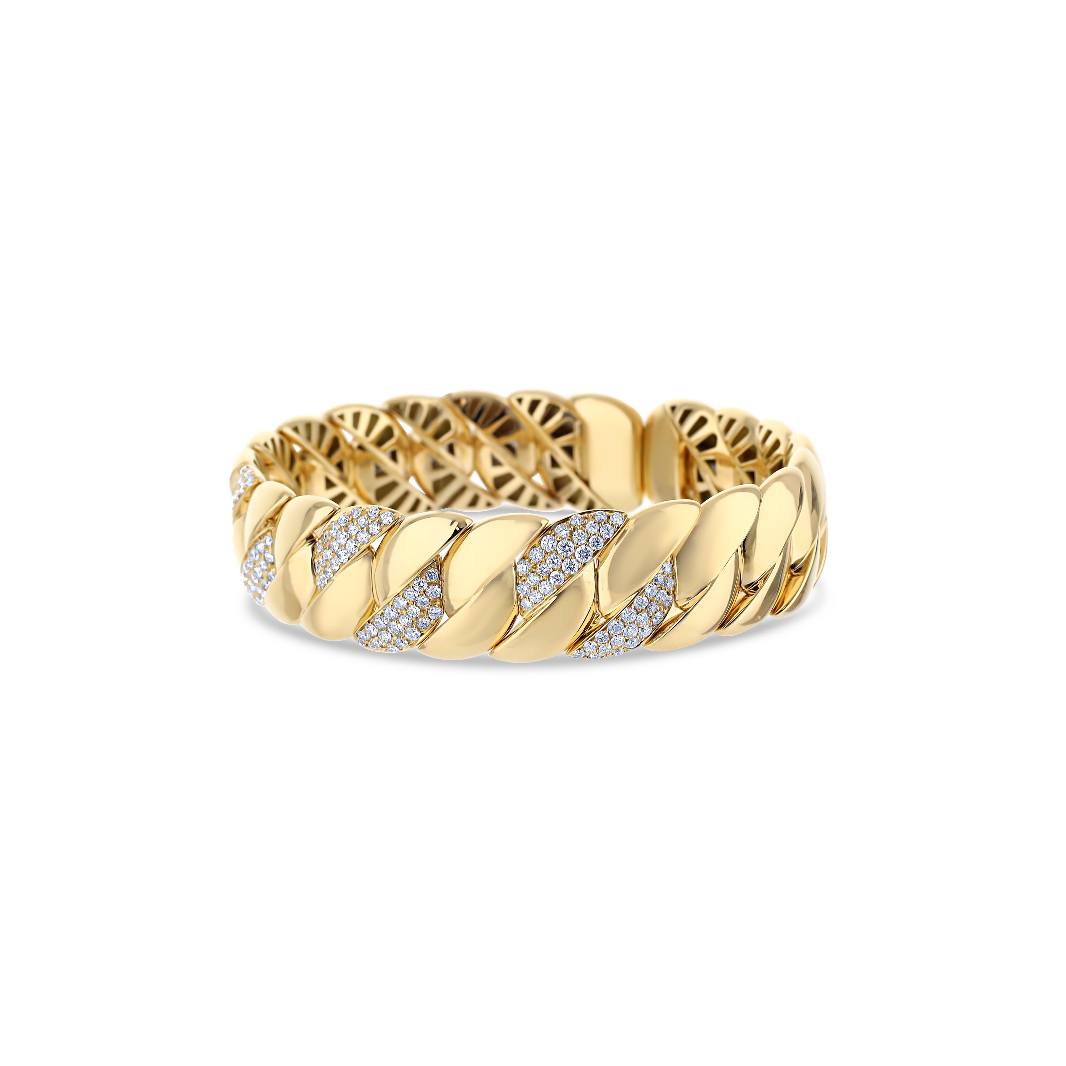 18K Rose Gold Diamond Woven Design Flex Bangle