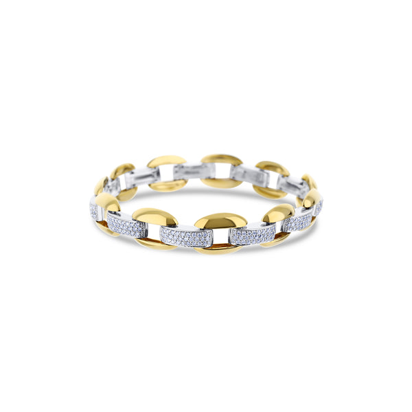 18K Yellow Gold Diamond Link Bracelet
