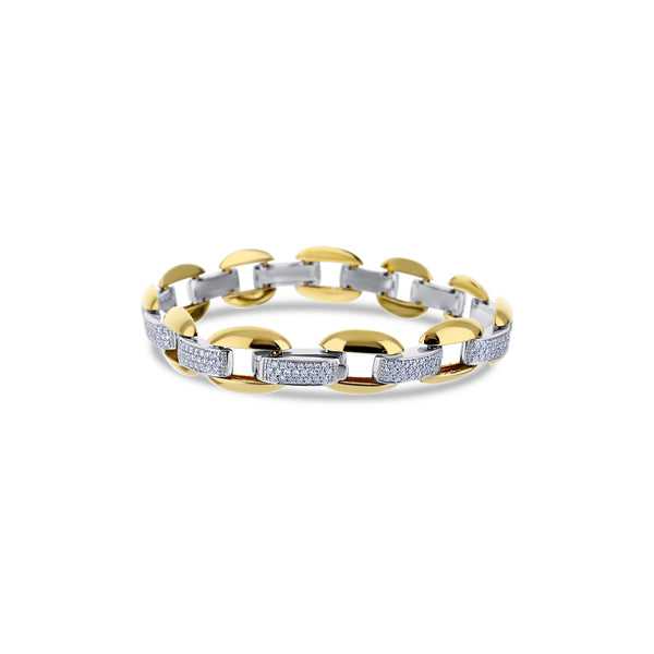 18K Yellow Gold Diamond Link Bracelet