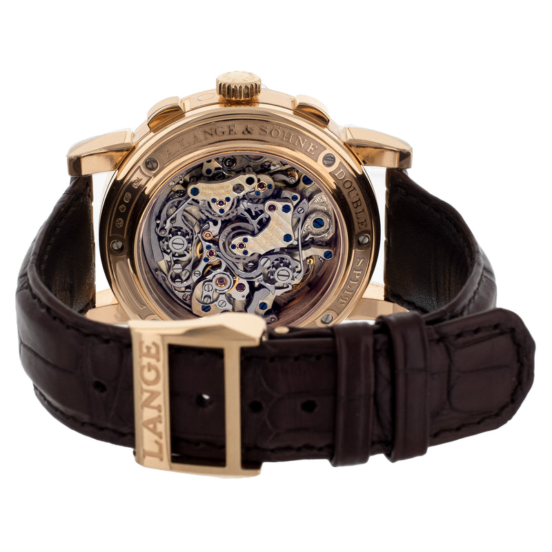 A. Lange & Sohne Double Split Silver Dial Rose Gold Manual 43MM 404.032 Full Set