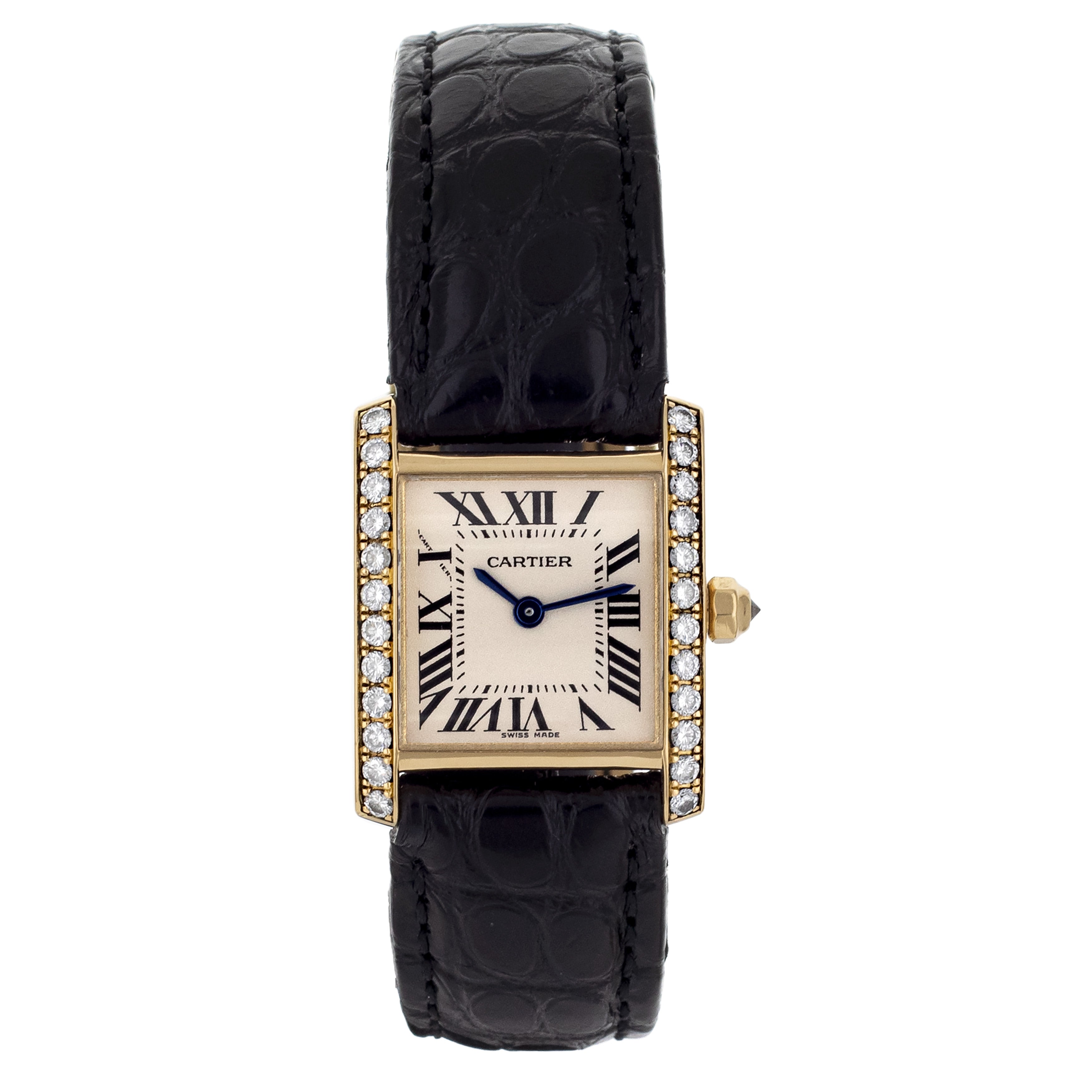 Cartier Tank Francaise Diamond Bezel Yellow Gold Quartz 20x20mm 2385