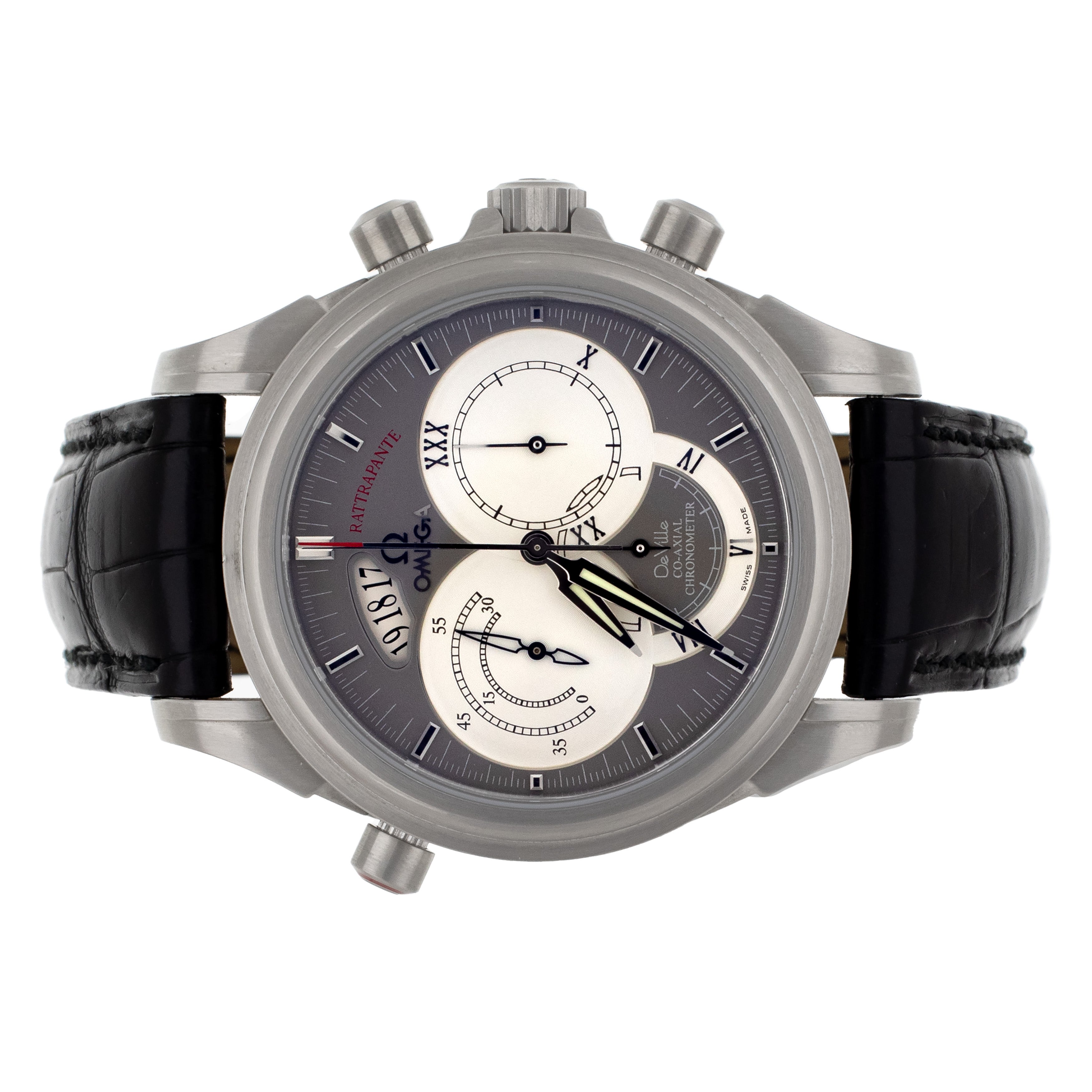 Omega De Ville Rattrapante Chronograph Grey Dial Stainless Steel 41mm 4848.40.31