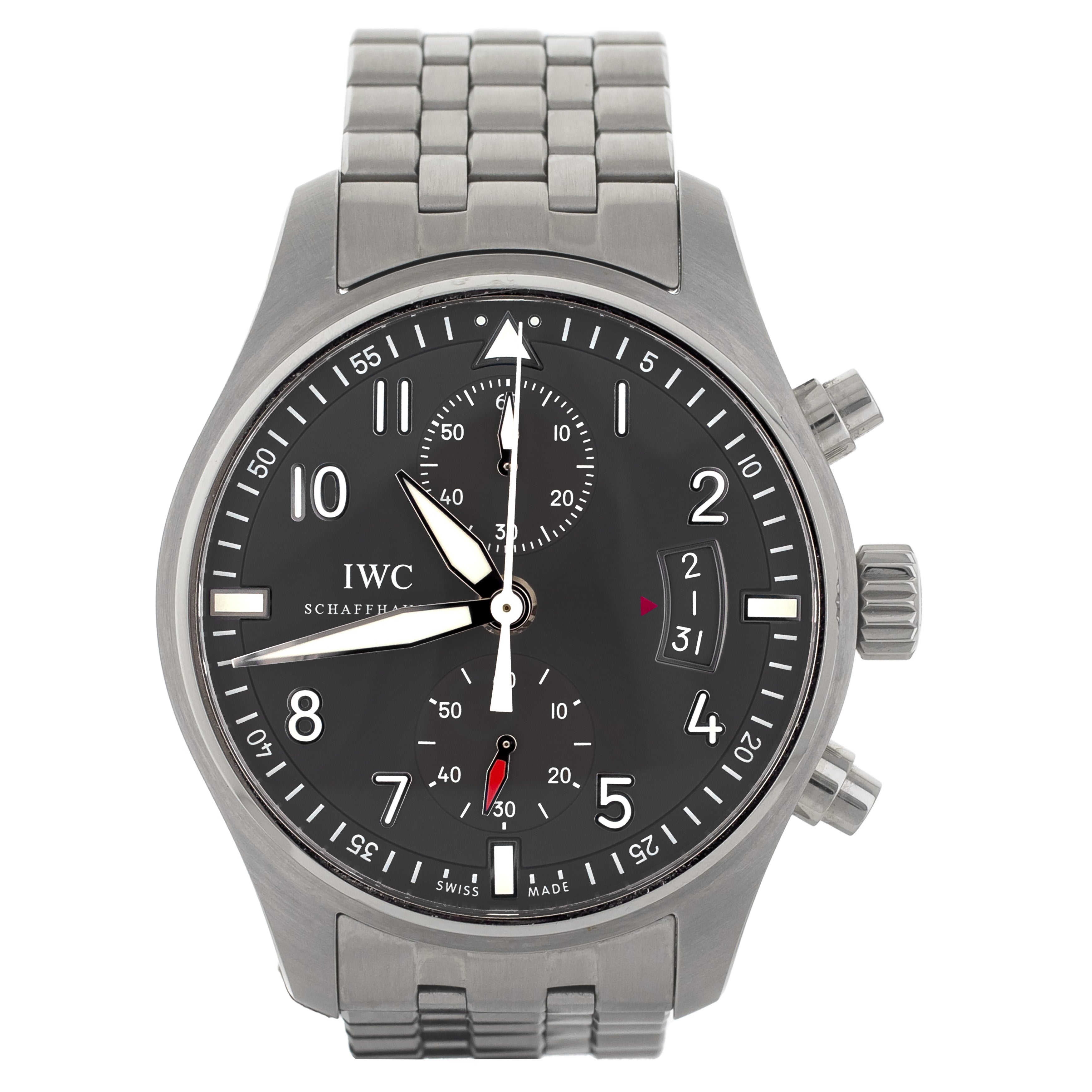 IWC Pilots Spitfire Chronograph Grey Dial Stainless Steel 43mm IW38780