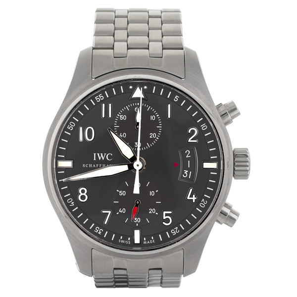 IWC Pilots Spitfire Chronograph Grey Dial Stainless Steel 43mm IW387804 Full Set