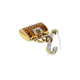Citrine And Diamond Hinged Purse Pin