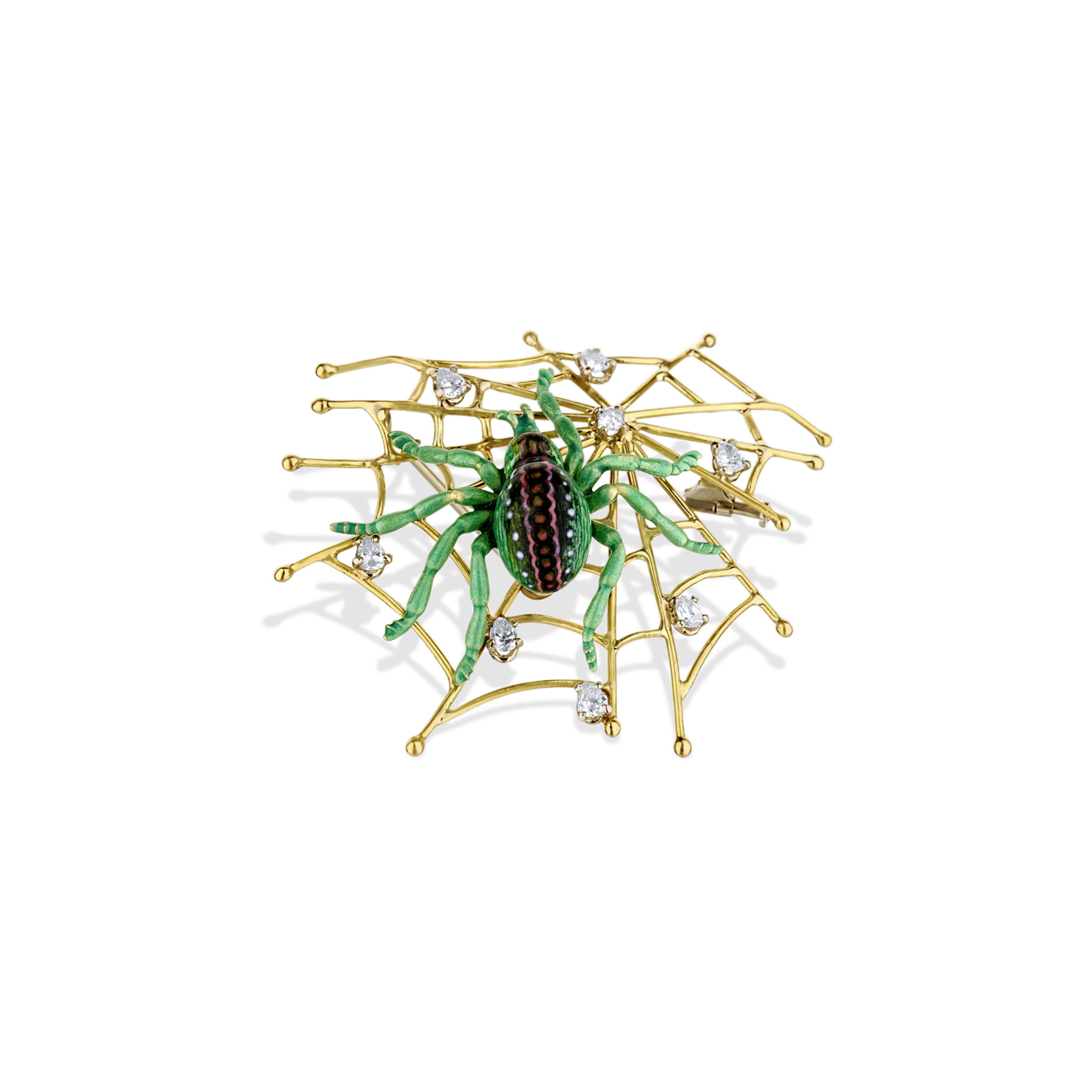 Bellini Florence 18K Yellow Gold Spider Web Brooch