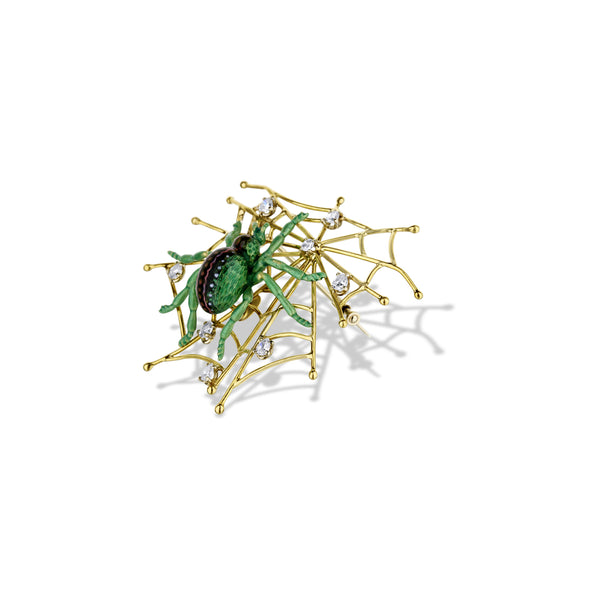 Bellini Florence 18K Yellow Gold Spider Web Brooch