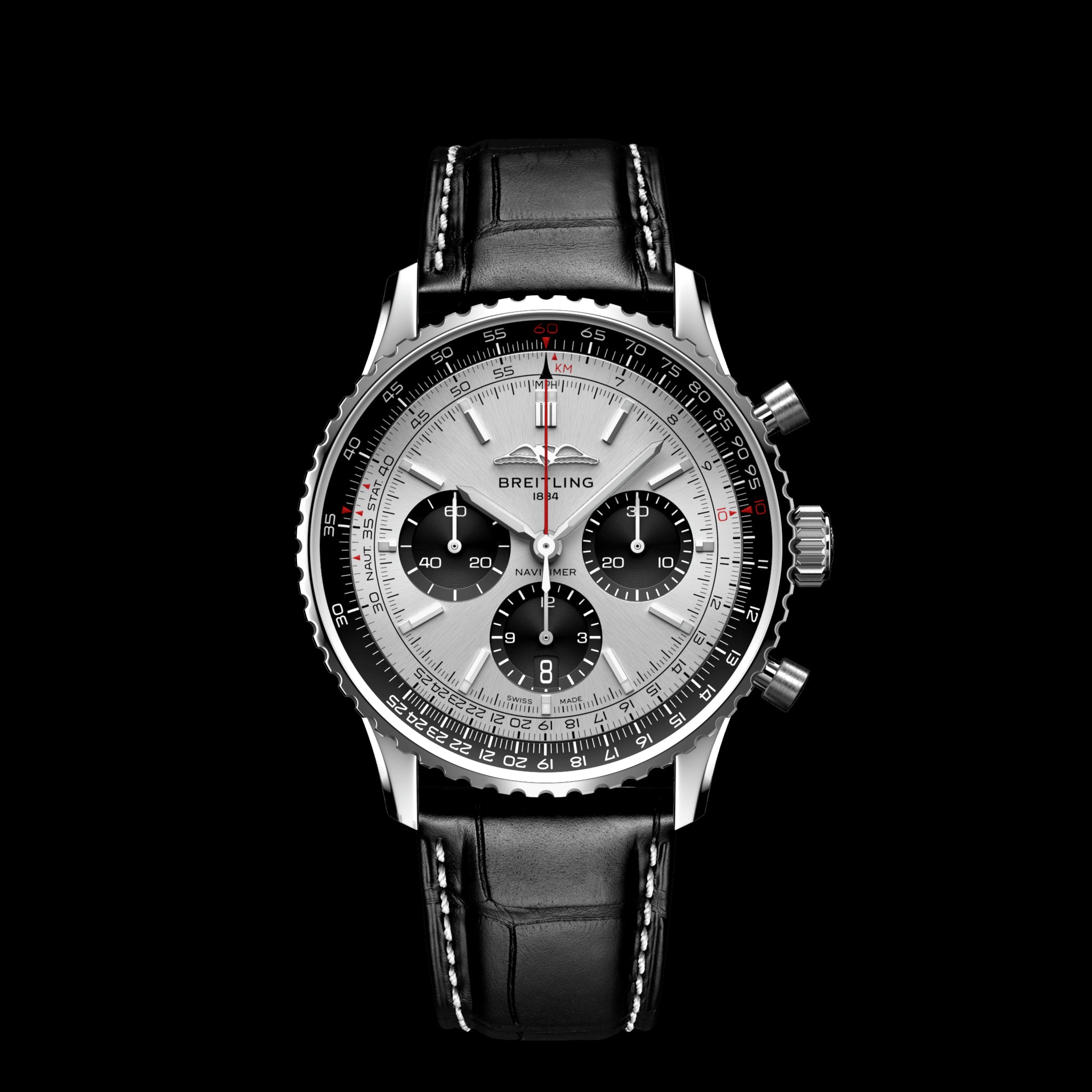 Breitling Navitimer B01 Chronograph Watch, 43mm White Dial, AB0138241G1P1