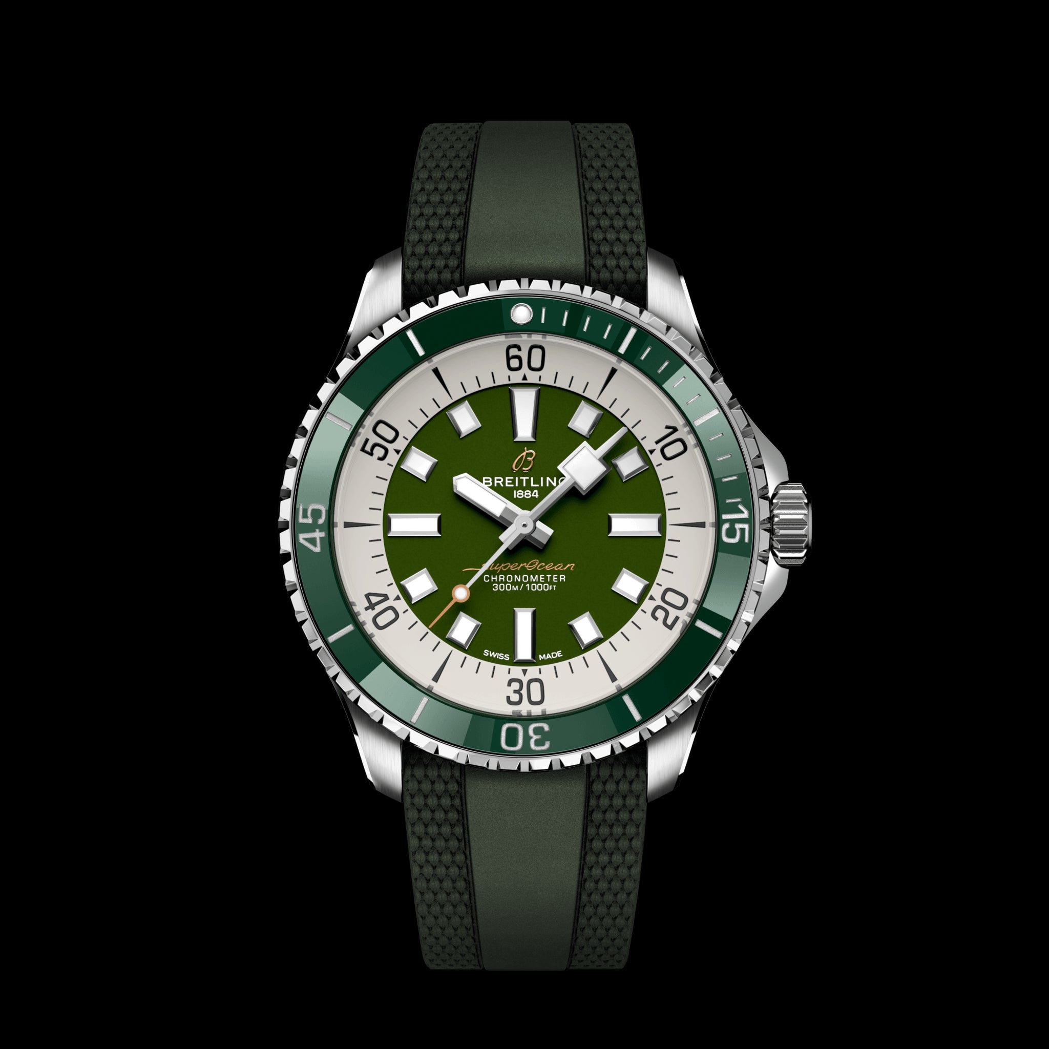 Breitling Superocean Automatic Watch, 44mm Green Dial, A17376A31L1S1