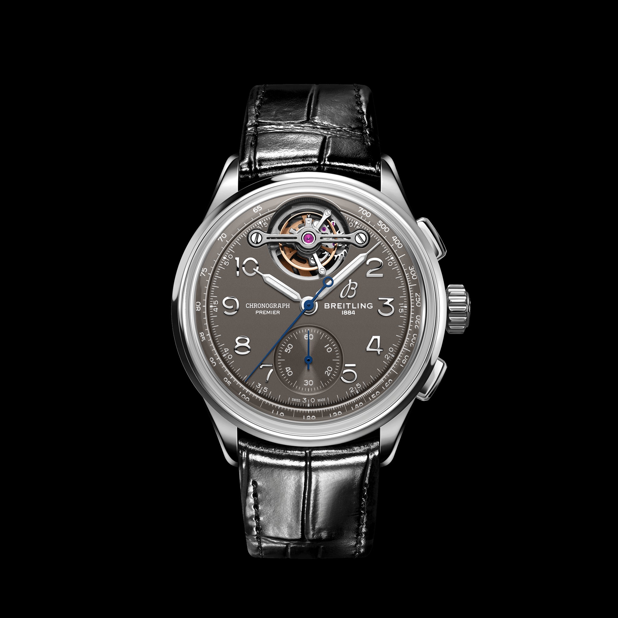 Breitling Premier B21 Chronograph Tourbillon Gaston Breitling Watch, 42mm Grey Dial, JB2120A61B1P1