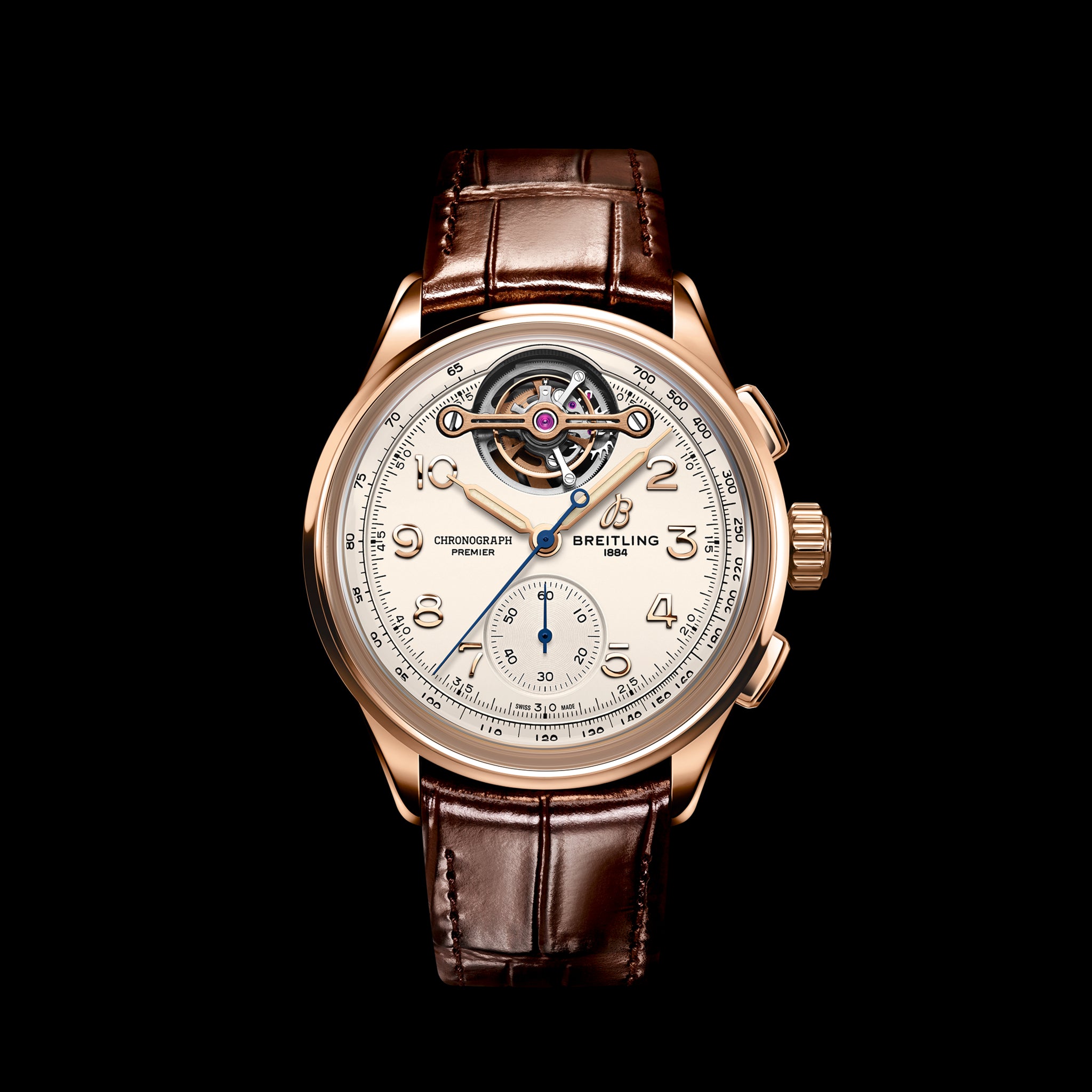 Breitling Premier B21 Chronograph Tourbillon Léon Breitling Watch, 42mm White Dial, RB2120211G1P1