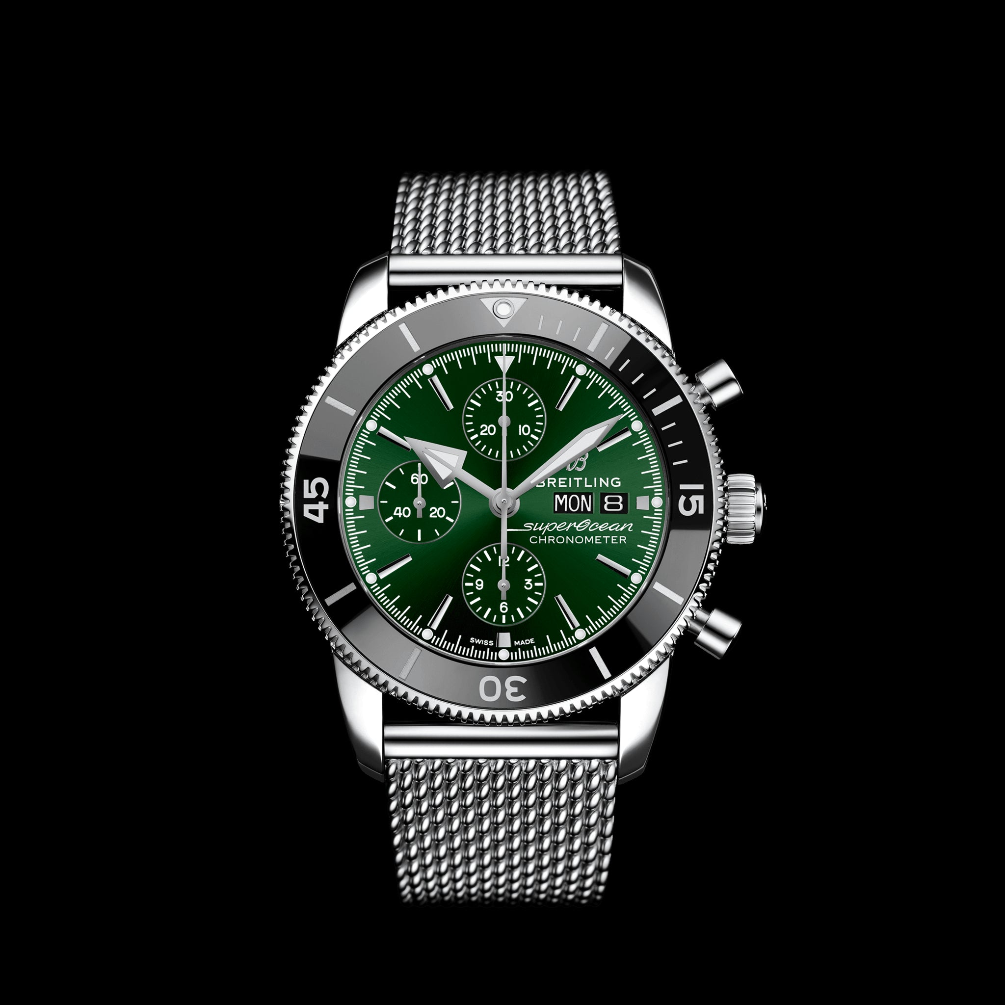 Breitling Superocean Heritage Chronograph Watch, 44mm Green Dial, A13313121L1A1