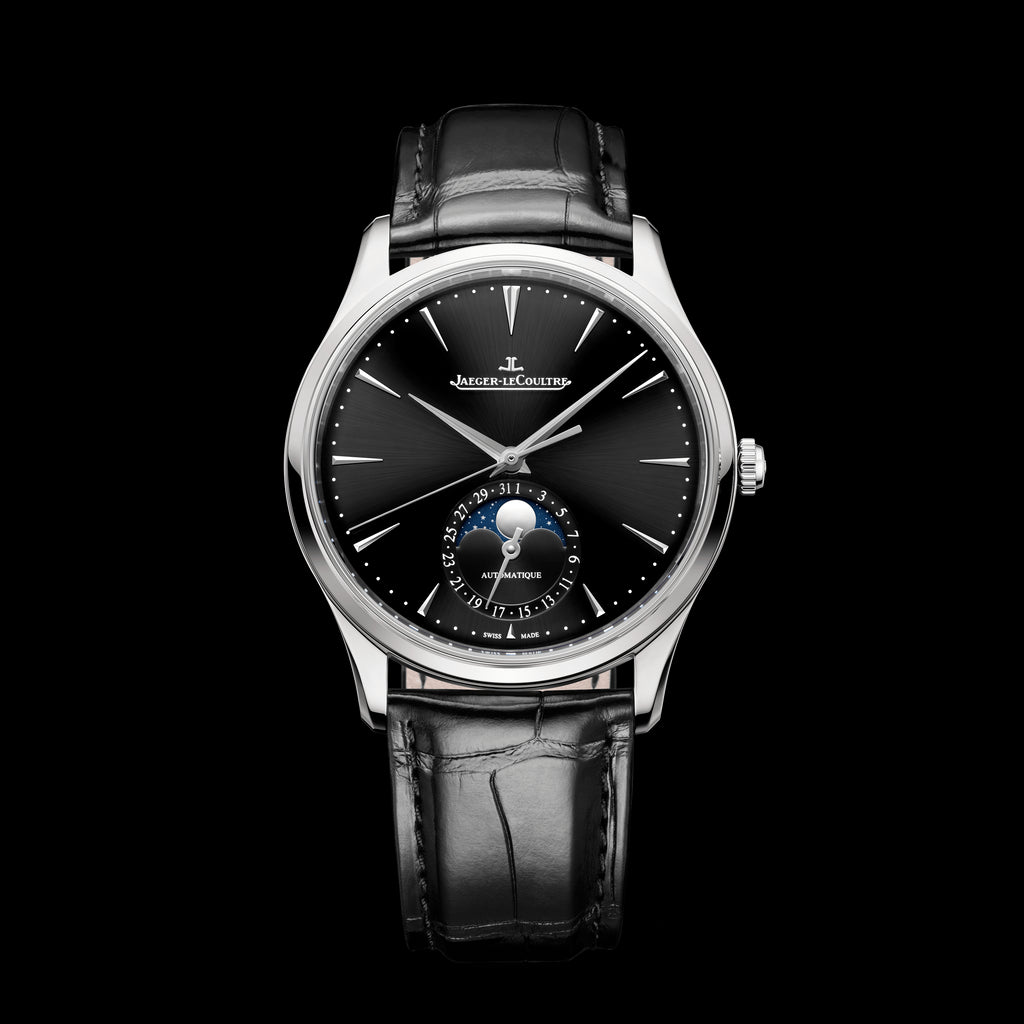 Jaeger LeCoultre Master Ultra Thin Moon Watch 39mm Black Dial